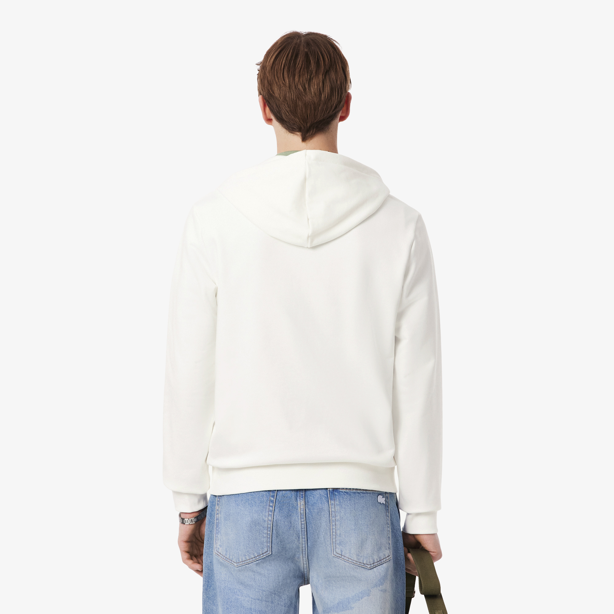 Áo Hoodie Lacoste Nam Dáng Cổ Điển Có Khóa Kéo Họa Tiết Colour-Block