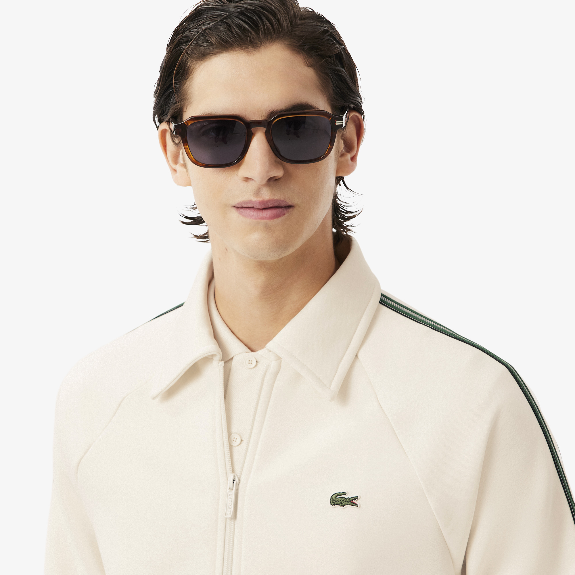 Áo Nỉ Lacoste Nam Dáng Suông Có Khóa Kéo Sản Xuất Tại Pháp