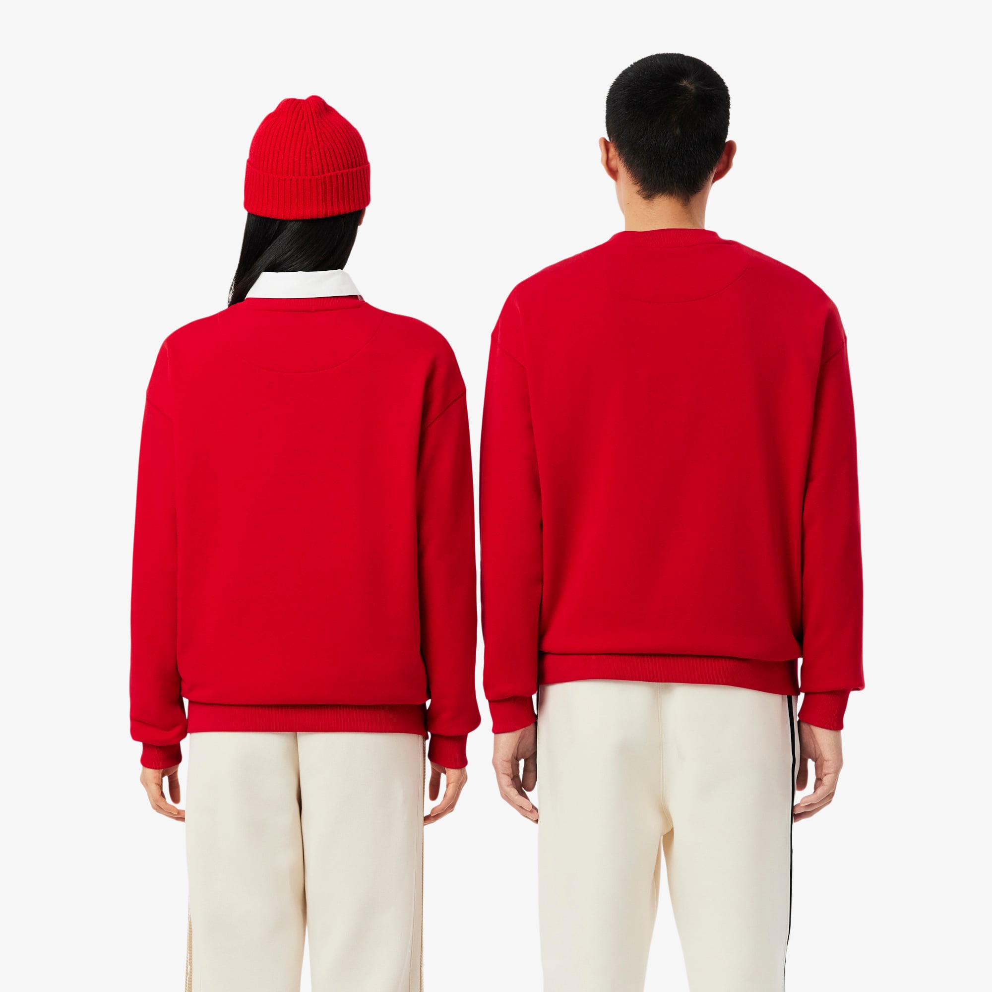 Áo Nỉ Lacoste Unisex Dáng Rộng Tết Nguyên Đán Chất Liệu Len