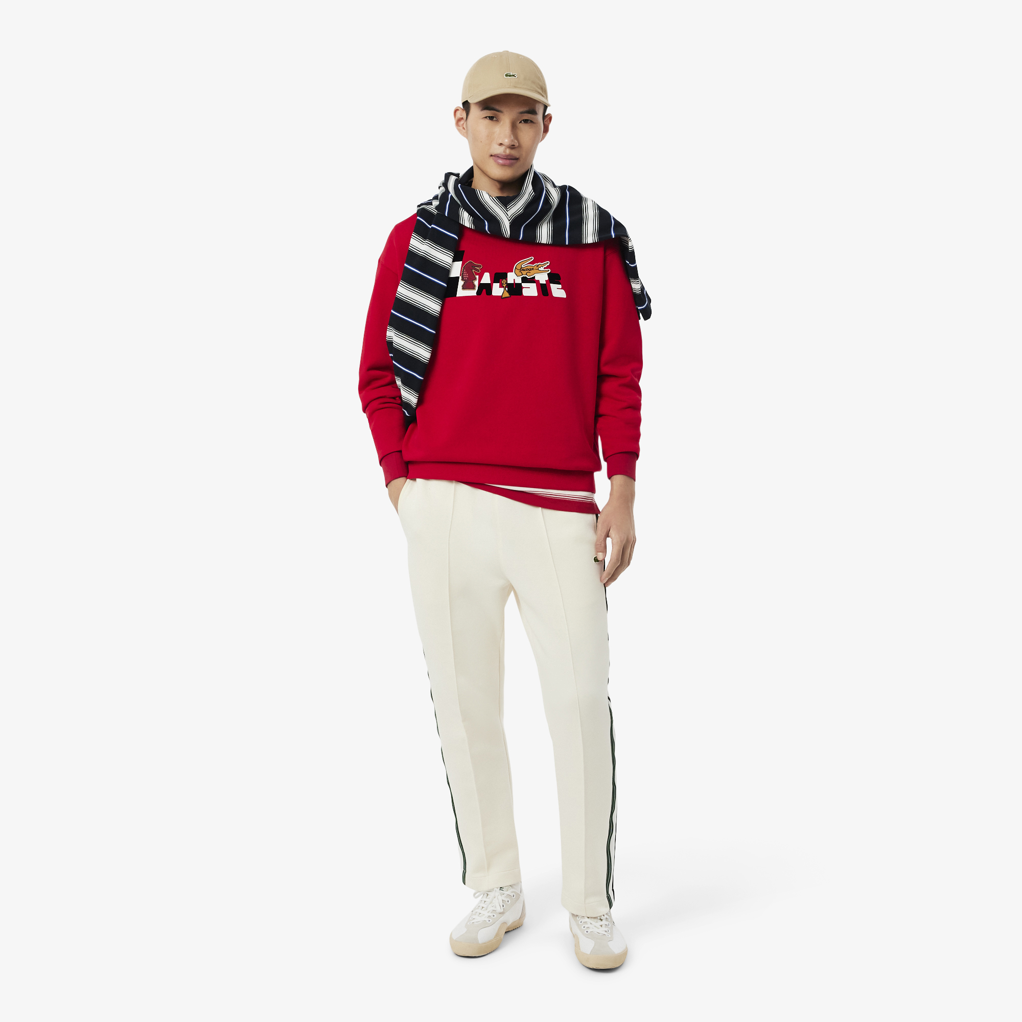 Áo Nỉ Lacoste Unisex Dáng Rộng Tết Nguyên Đán Chất Liệu Len