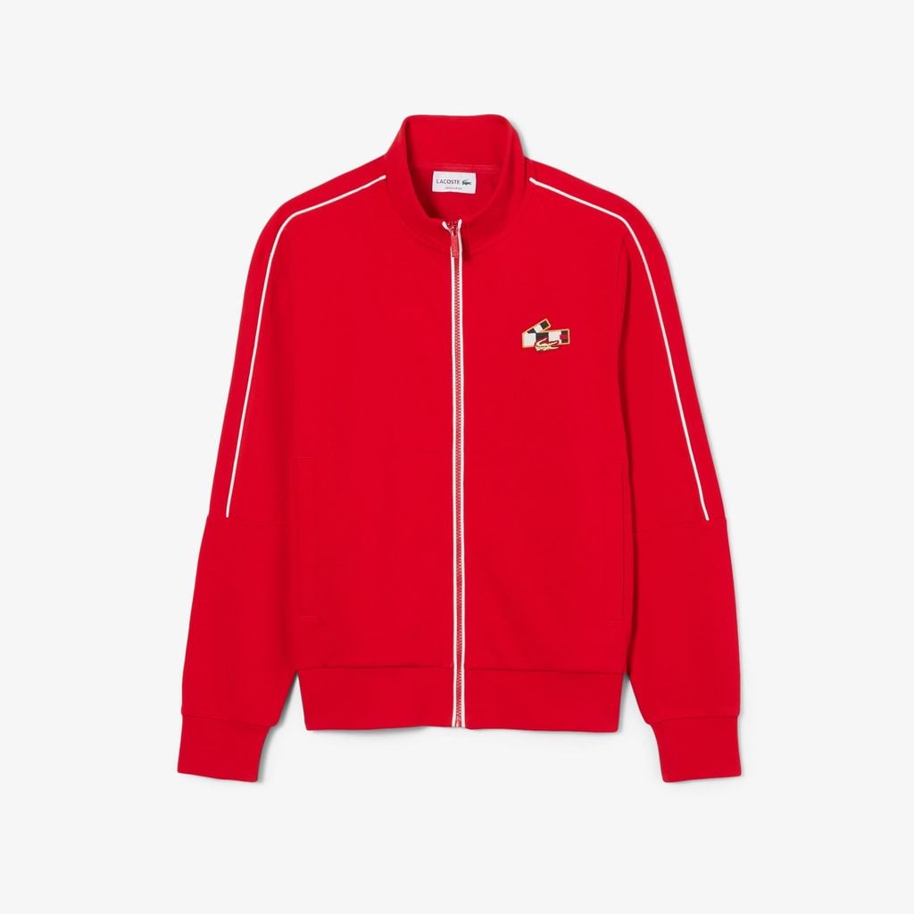 Áo Nỉ Lacoste Nam Dáng Suông Tết Nguyên Đán Có Khóa Kéo Chất Liệu Cotton