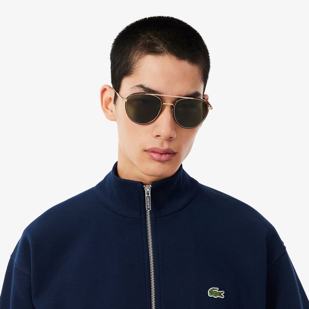 Áo Nỉ Lacoste Nam Chất Liệu Piqué Hai Mặt Có Khóa Kéo