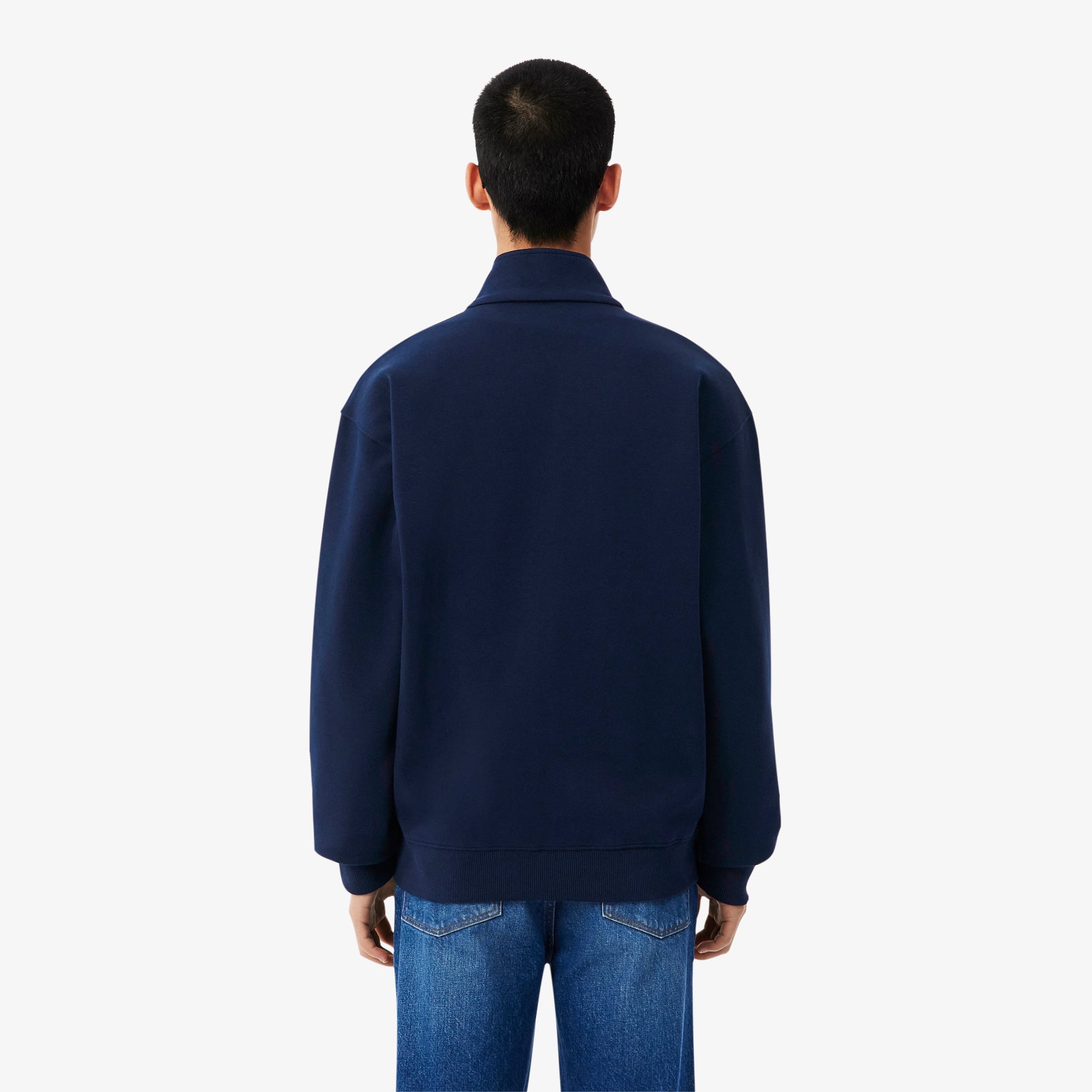 Áo Nỉ Lacoste Nam Chất Liệu Piqué Hai Mặt Có Khóa Kéo