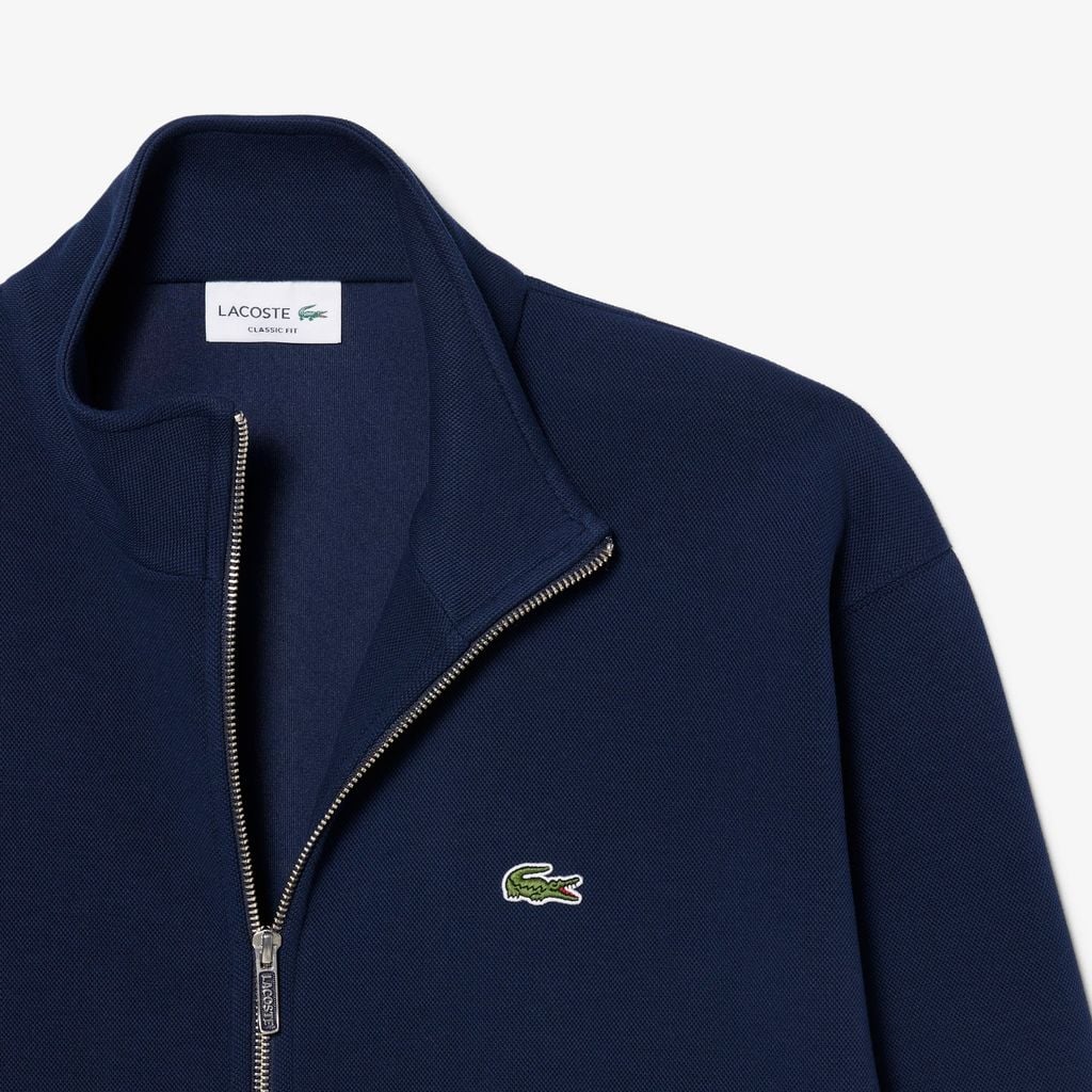Áo Nỉ Lacoste Nam Chất Liệu Piqué Hai Mặt Có Khóa Kéo