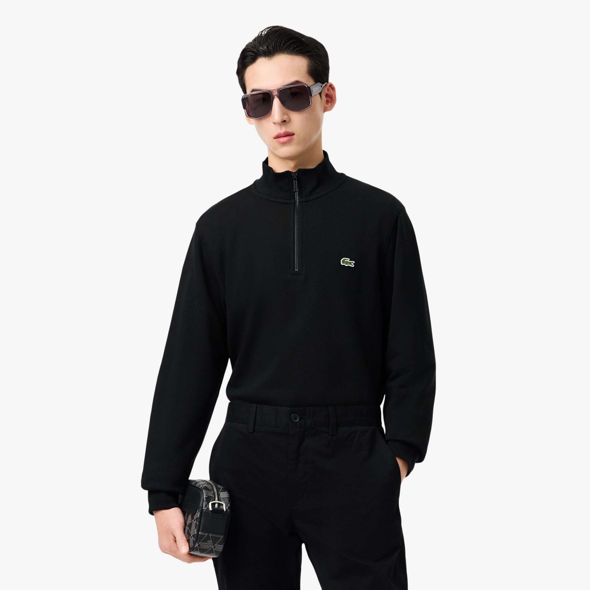 Áo Nỉ Lacoste Nam Dáng Cổ Điển Có Khóa Kéo Cổ Cao