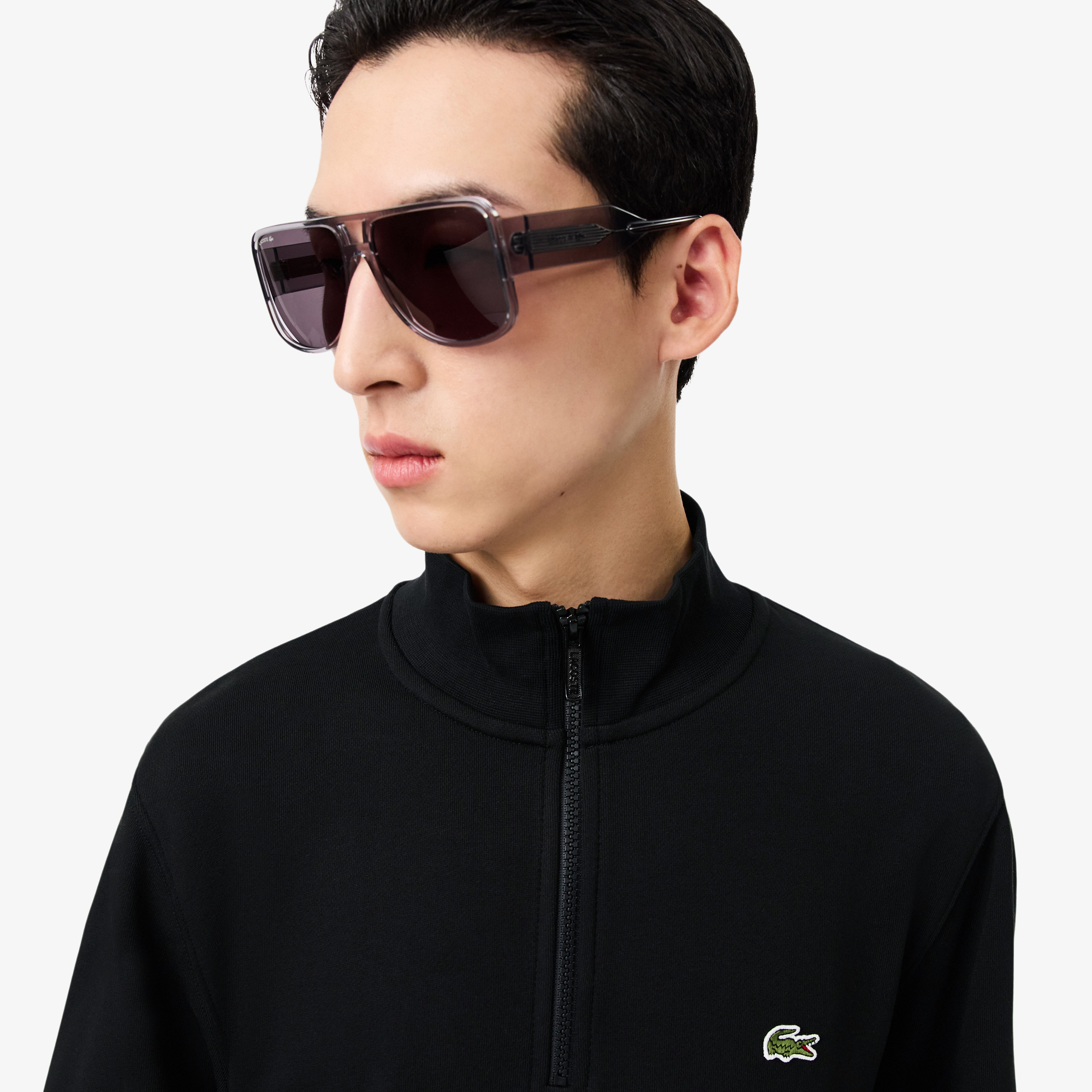 Áo Nỉ Lacoste Nam Dáng Cổ Điển Có Khóa Kéo Cổ Cao