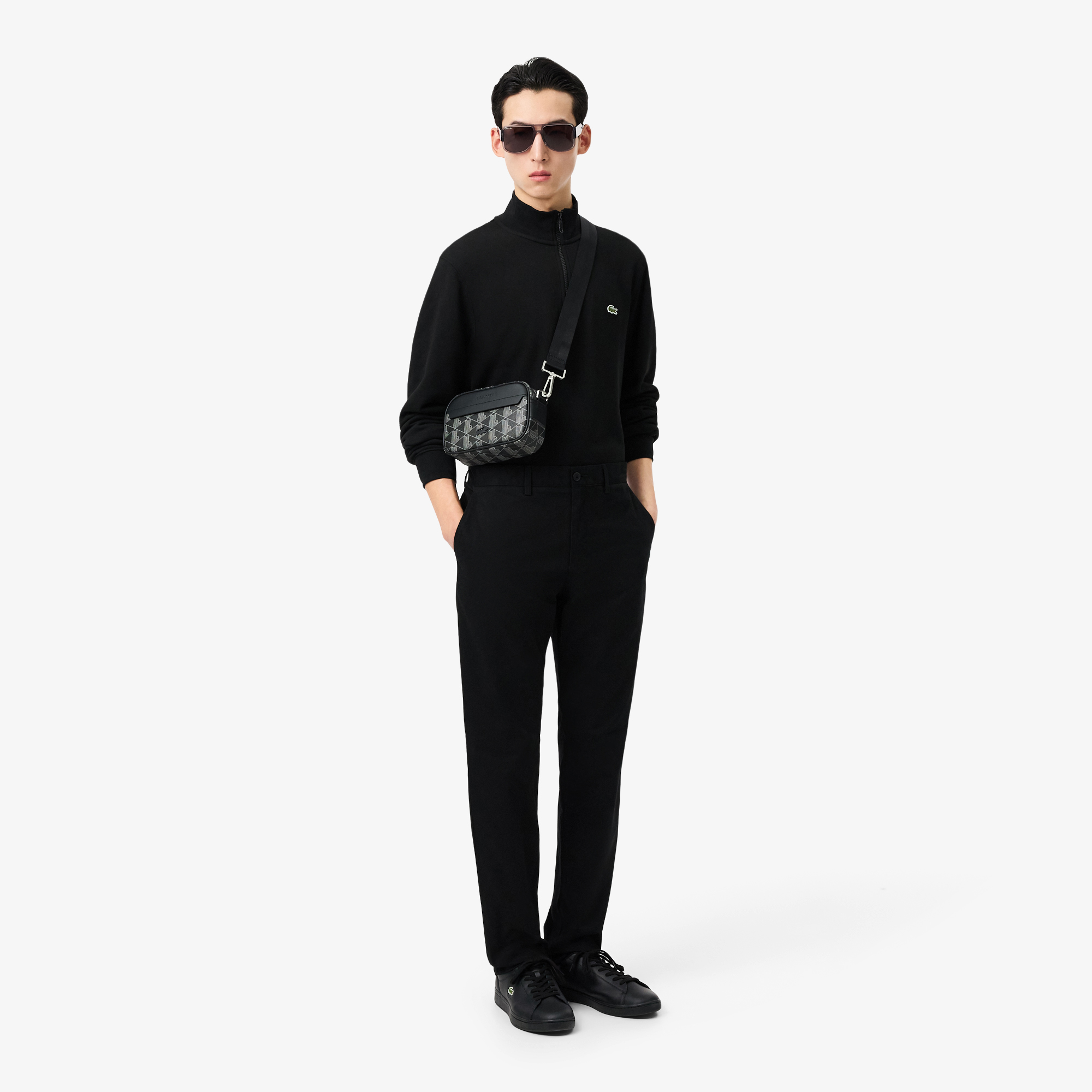 Áo Nỉ Lacoste Nam Dáng Cổ Điển Có Khóa Kéo Cổ Cao