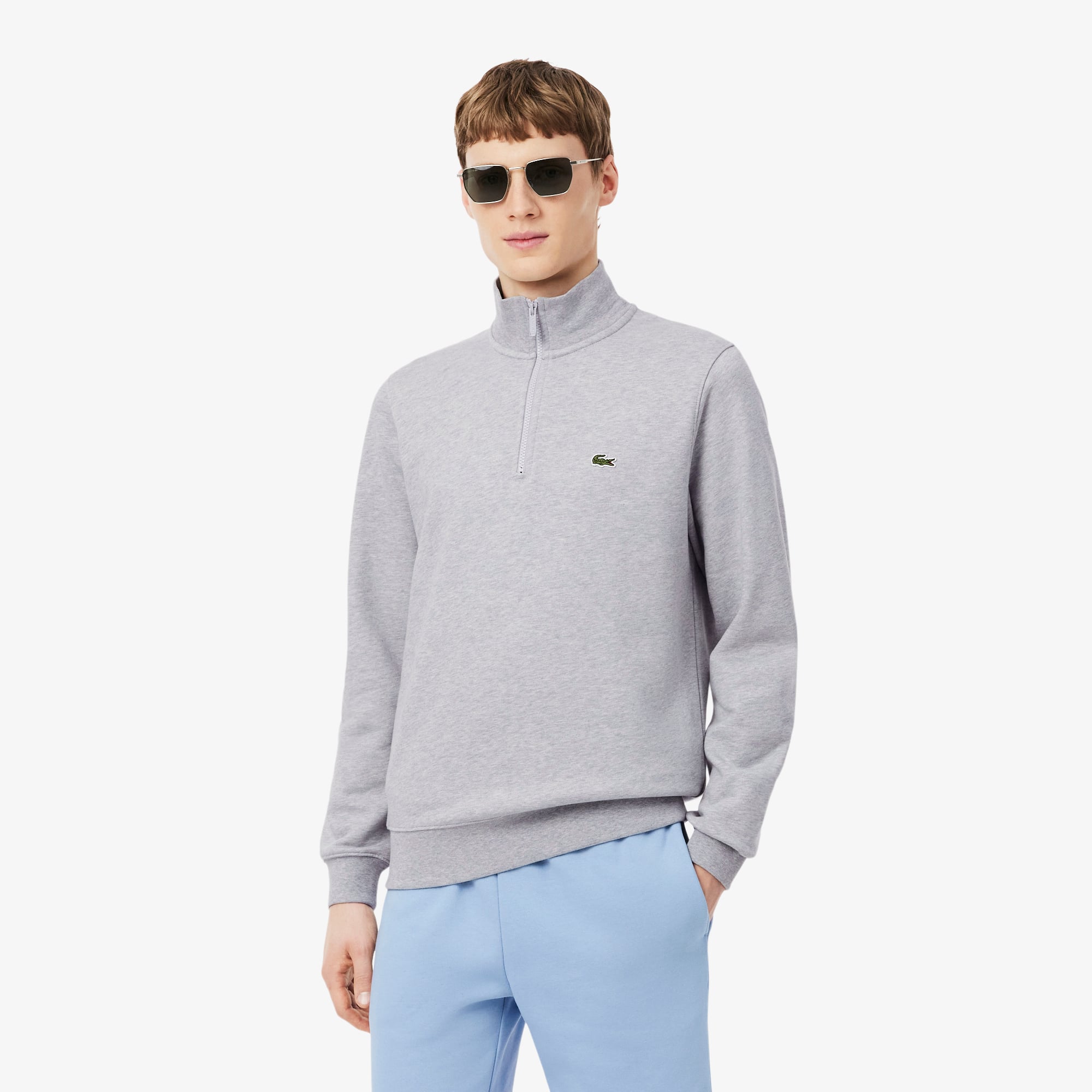 Áo Nỉ Lacoste Nam Dáng Cổ Điển Có Khóa Kéo Cổ Cao