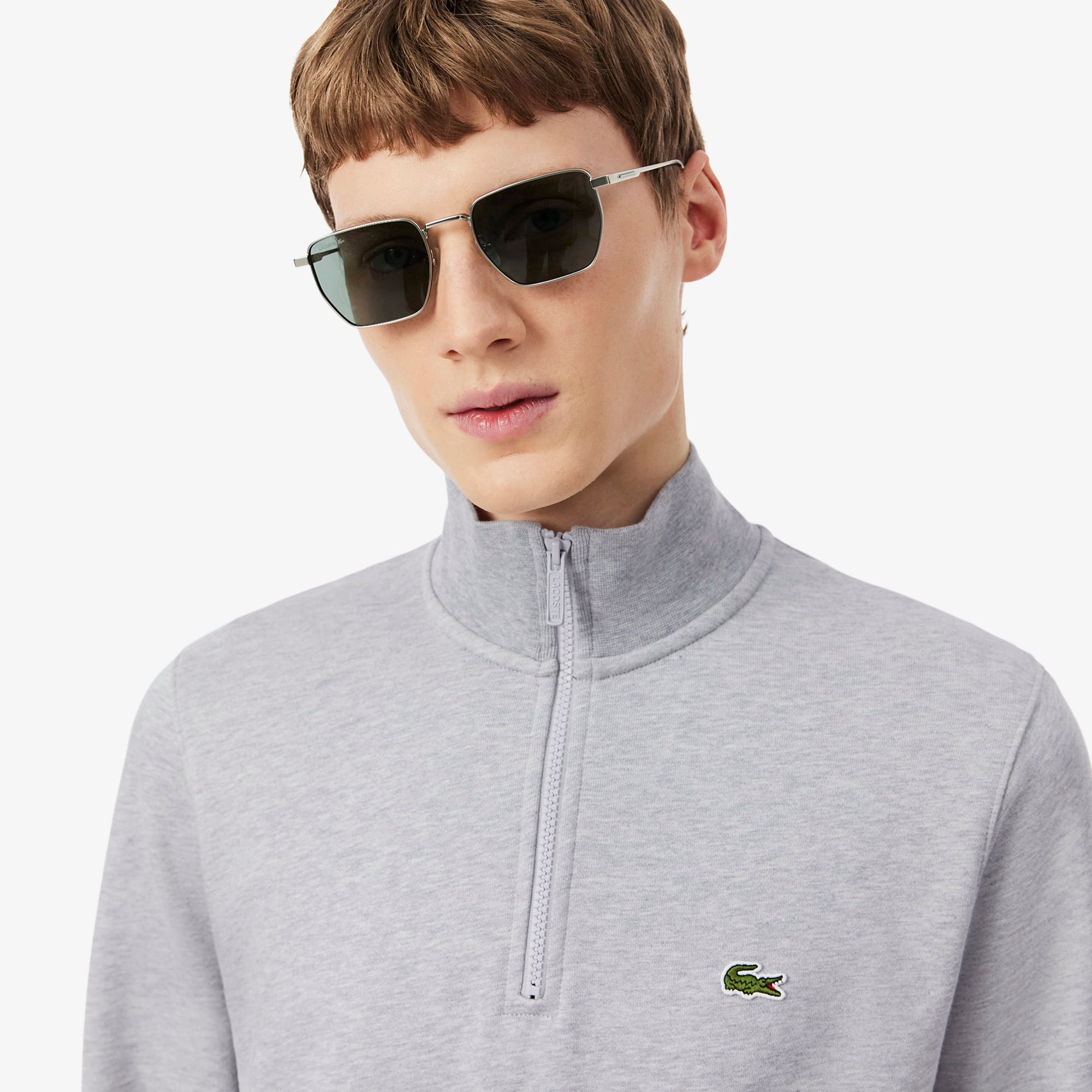 Áo Nỉ Lacoste Nam Dáng Cổ Điển Có Khóa Kéo Cổ Cao