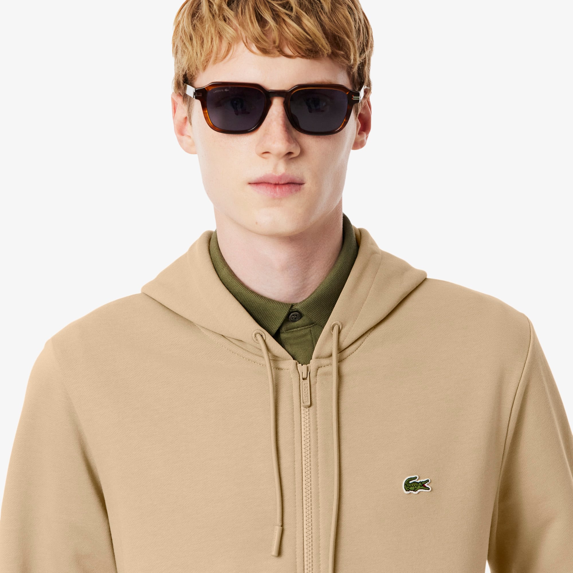 Áo Nỉ Lacoste Nam Dáng Cổ Điển Có Khoá Kéo