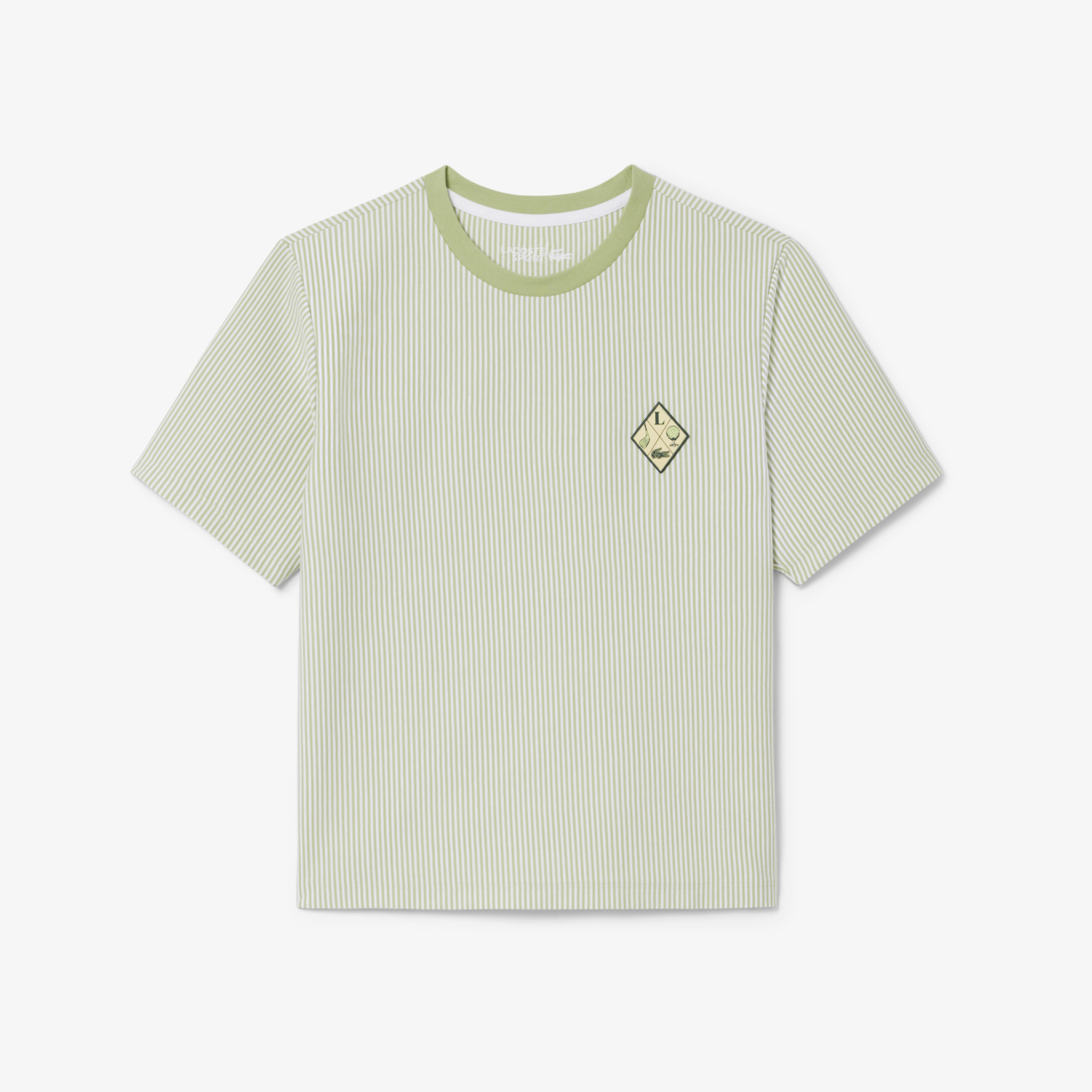 Áo Thun Golf Lacoste Nữ Dáng Suông Kẻ Sọc Công Nghệ Thoáng Khí