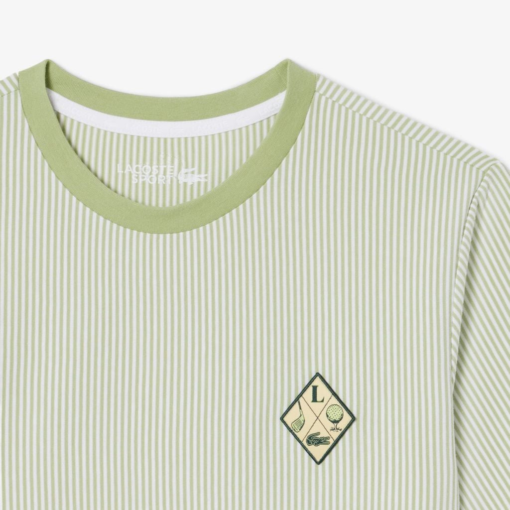 Áo Thun Golf Lacoste Nữ Dáng Suông Kẻ Sọc Công Nghệ Thoáng Khí