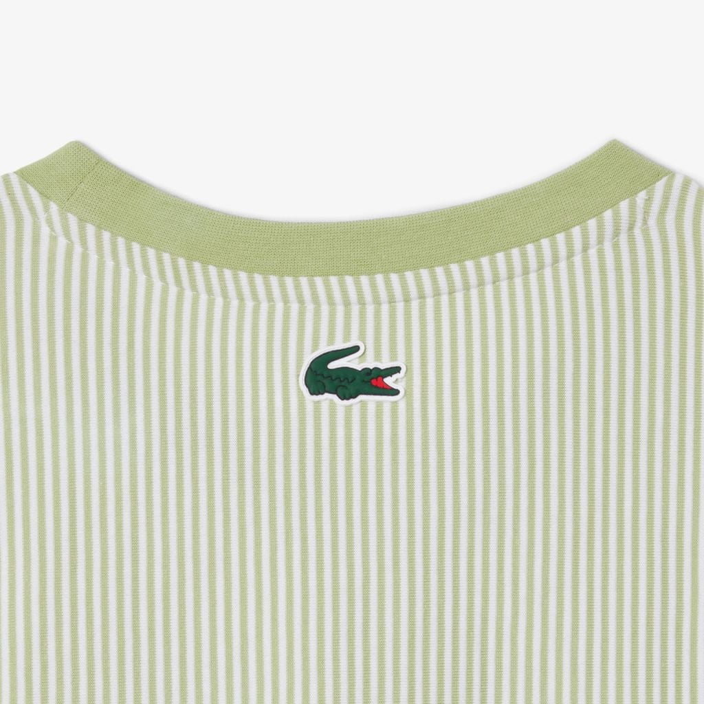 Áo Thun Golf Lacoste Nữ Dáng Suông Kẻ Sọc Công Nghệ Thoáng Khí