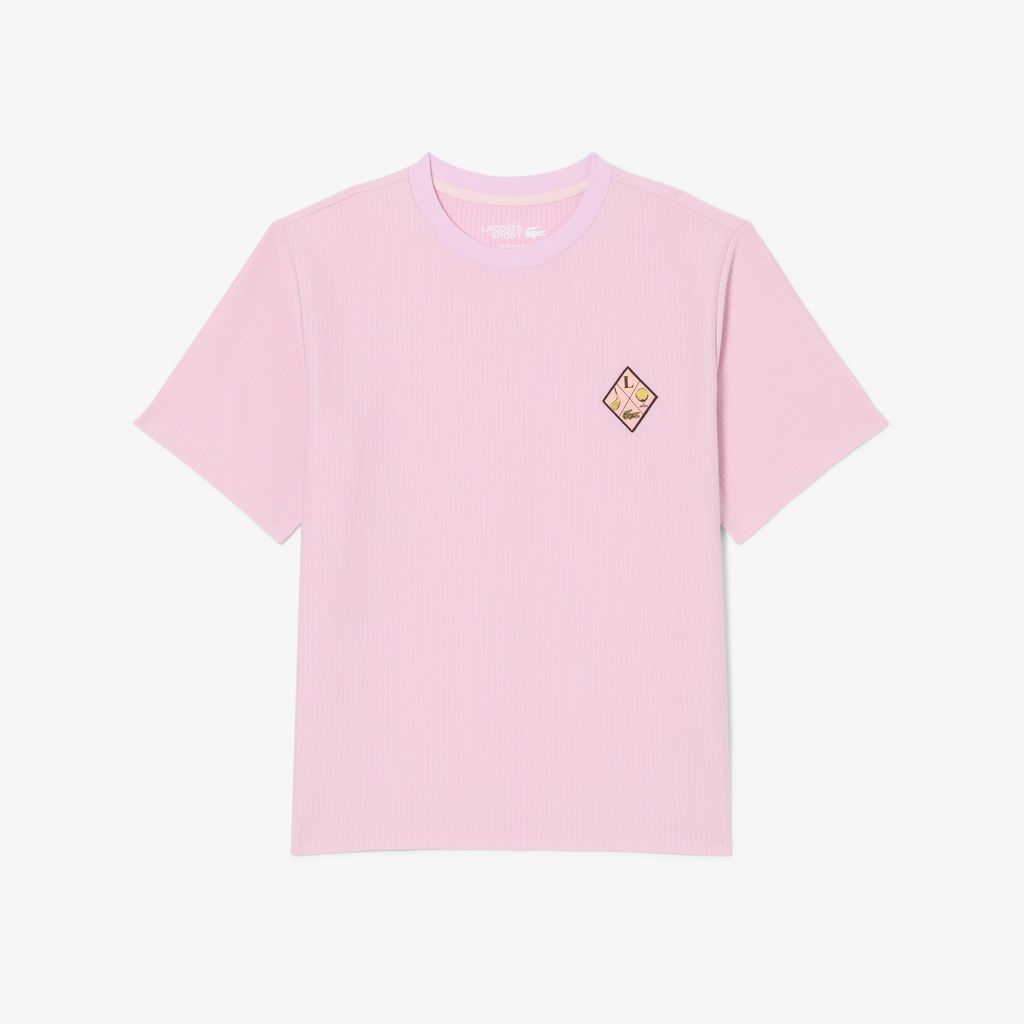Áo Thun Golf Lacoste Nữ Dáng Suông Kẻ Sọc Công Nghệ Thoáng Khí