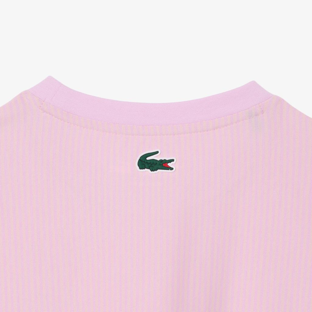 Áo Thun Golf Lacoste Nữ Dáng Suông Kẻ Sọc Công Nghệ Thoáng Khí
