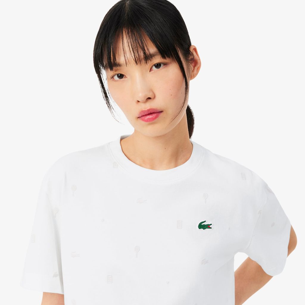 Áo Thun Tennis Lacoste Nữ Dáng Oversize Công Nghệ Thoáng Khí