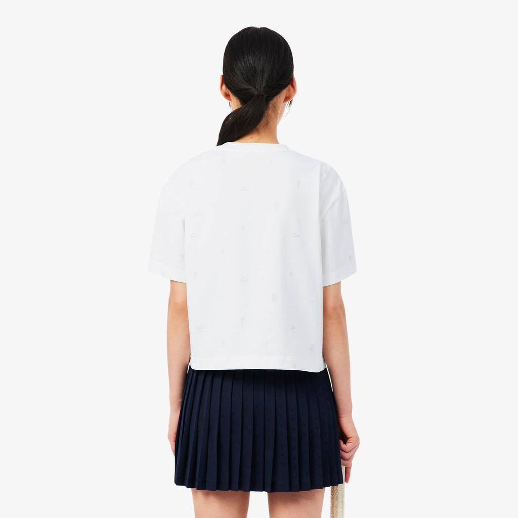 Áo Thun Tennis Lacoste Nữ Dáng Oversize Công Nghệ Thoáng Khí