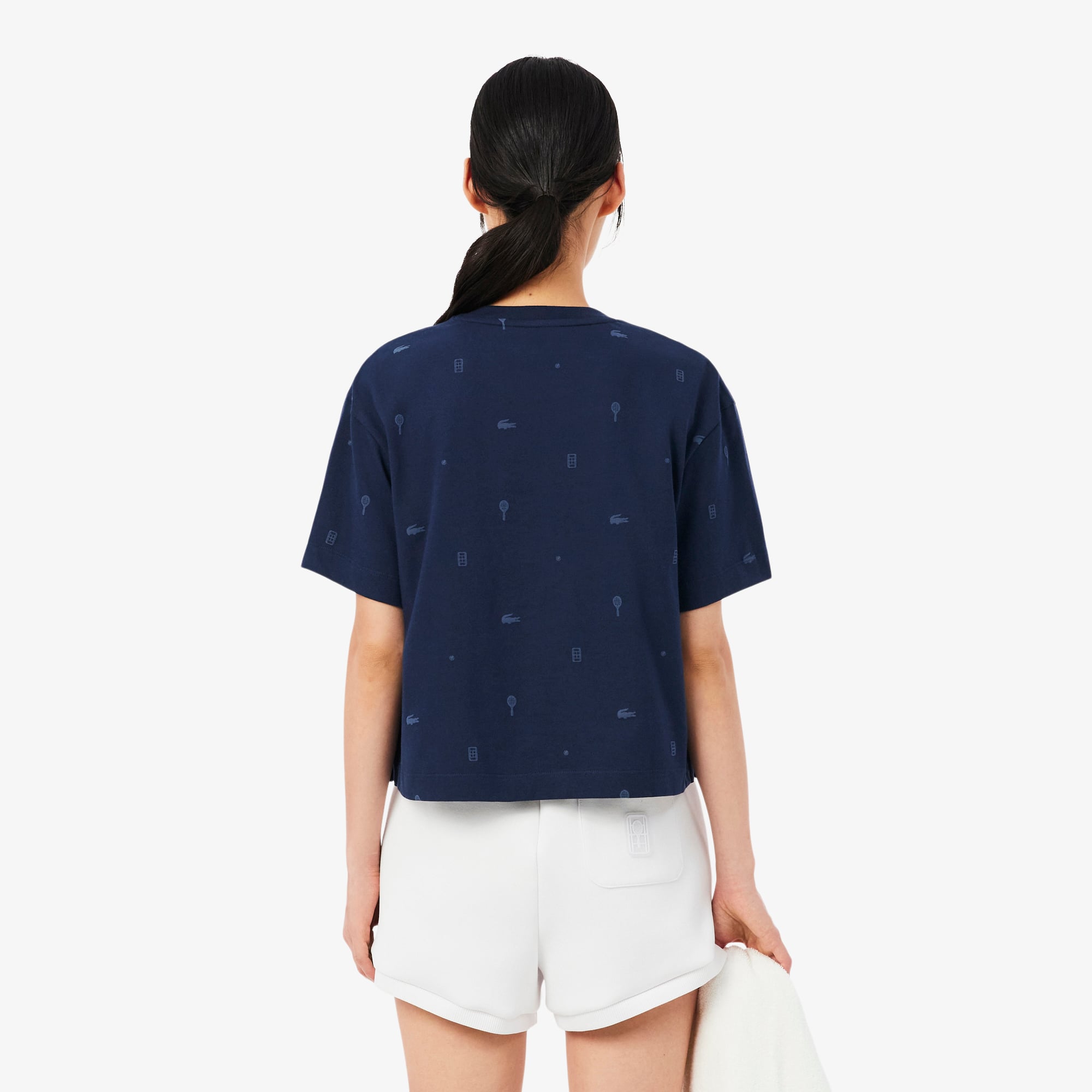 Áo Thun Tennis Lacoste Nữ Dáng Oversize Công Nghệ Thoáng Khí