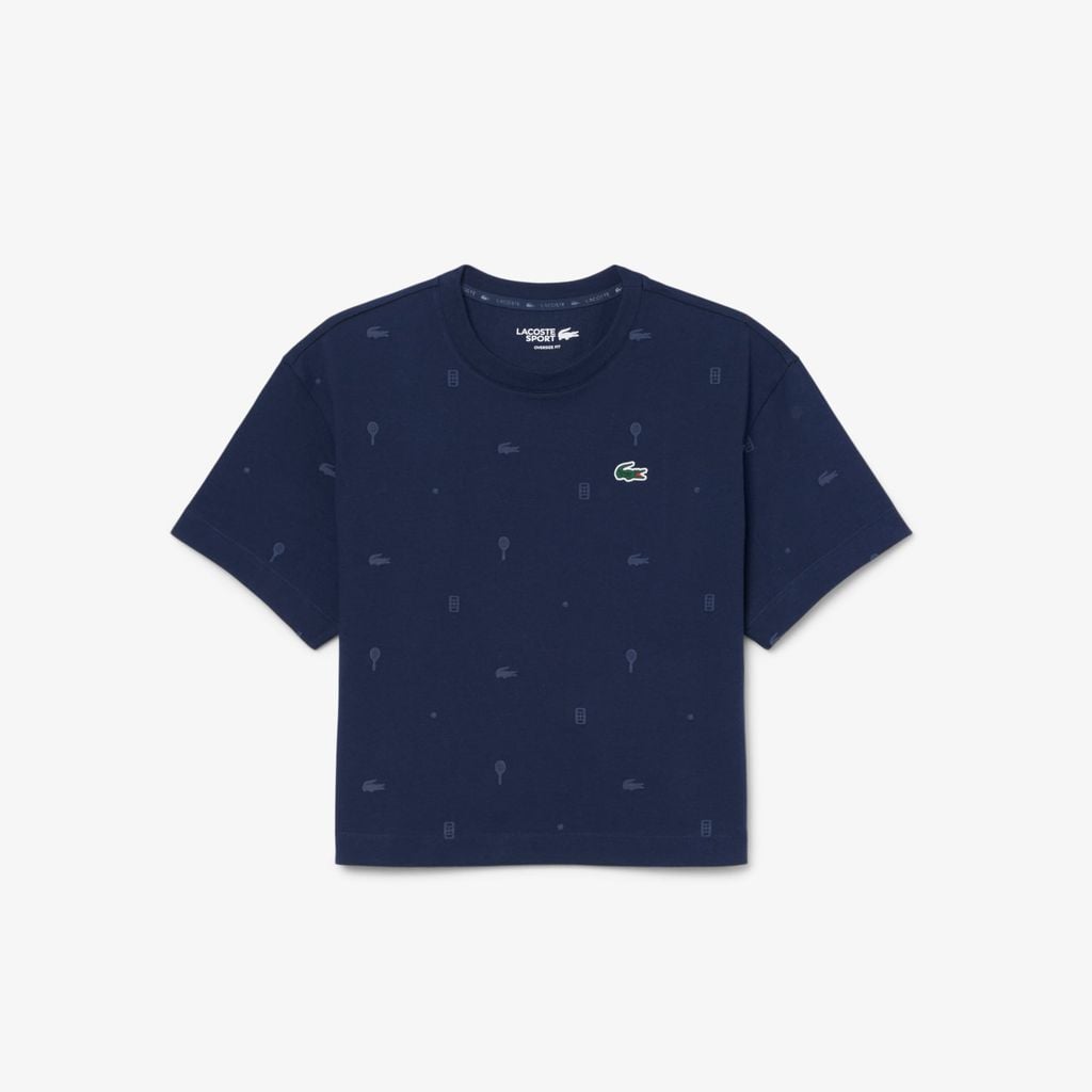 Áo Thun Tennis Lacoste Nữ Dáng Oversize Công Nghệ Thoáng Khí