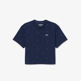 Áo Thun Tennis Lacoste Nữ Dáng Oversize Công Nghệ Thoáng Khí