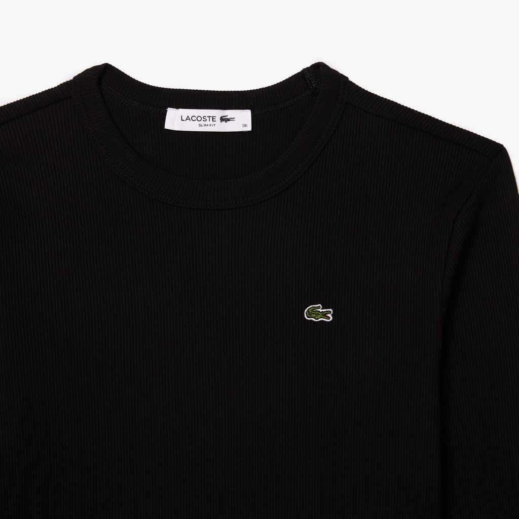 Áo Thun Lacoste Nữ Ôm Dáng Chất Liệu Cotton Gân