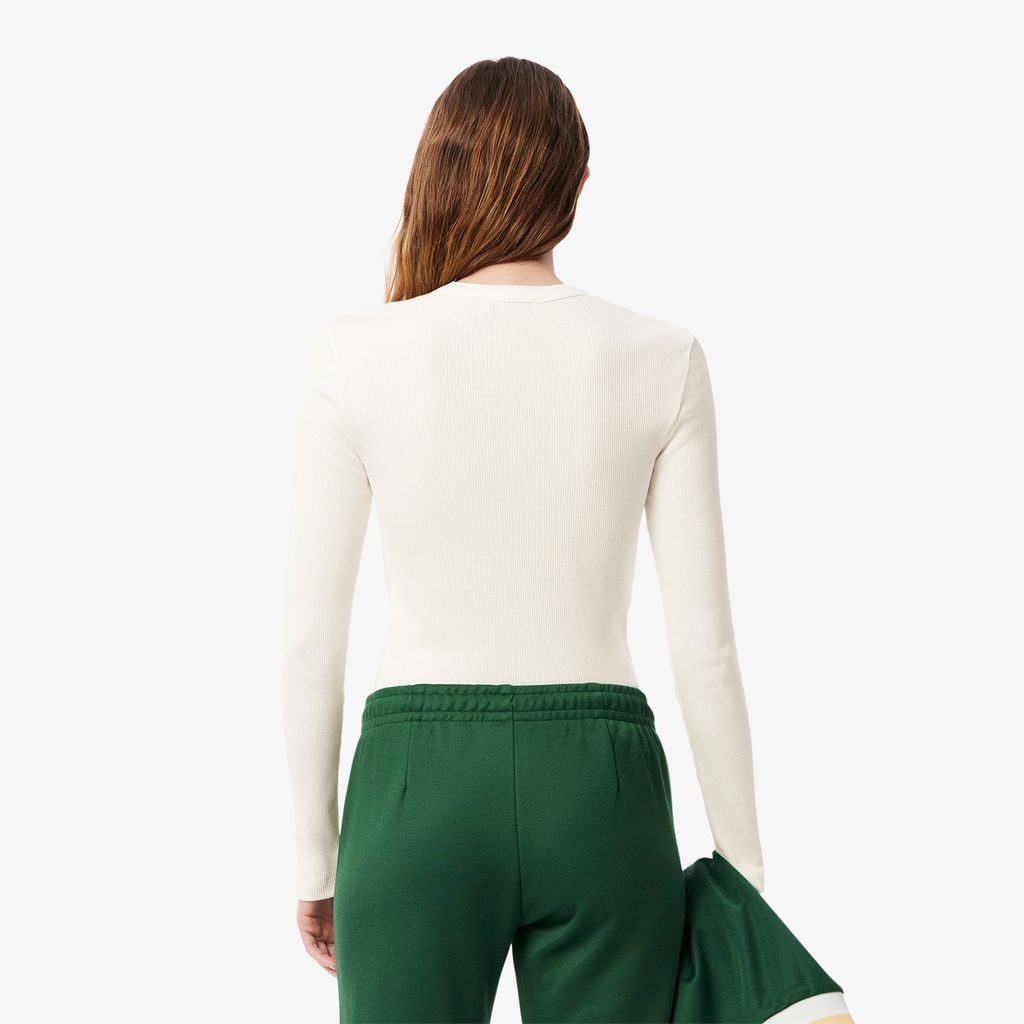 Áo Thun Lacoste Nữ Ôm Dáng Chất Liệu Cotton Gân