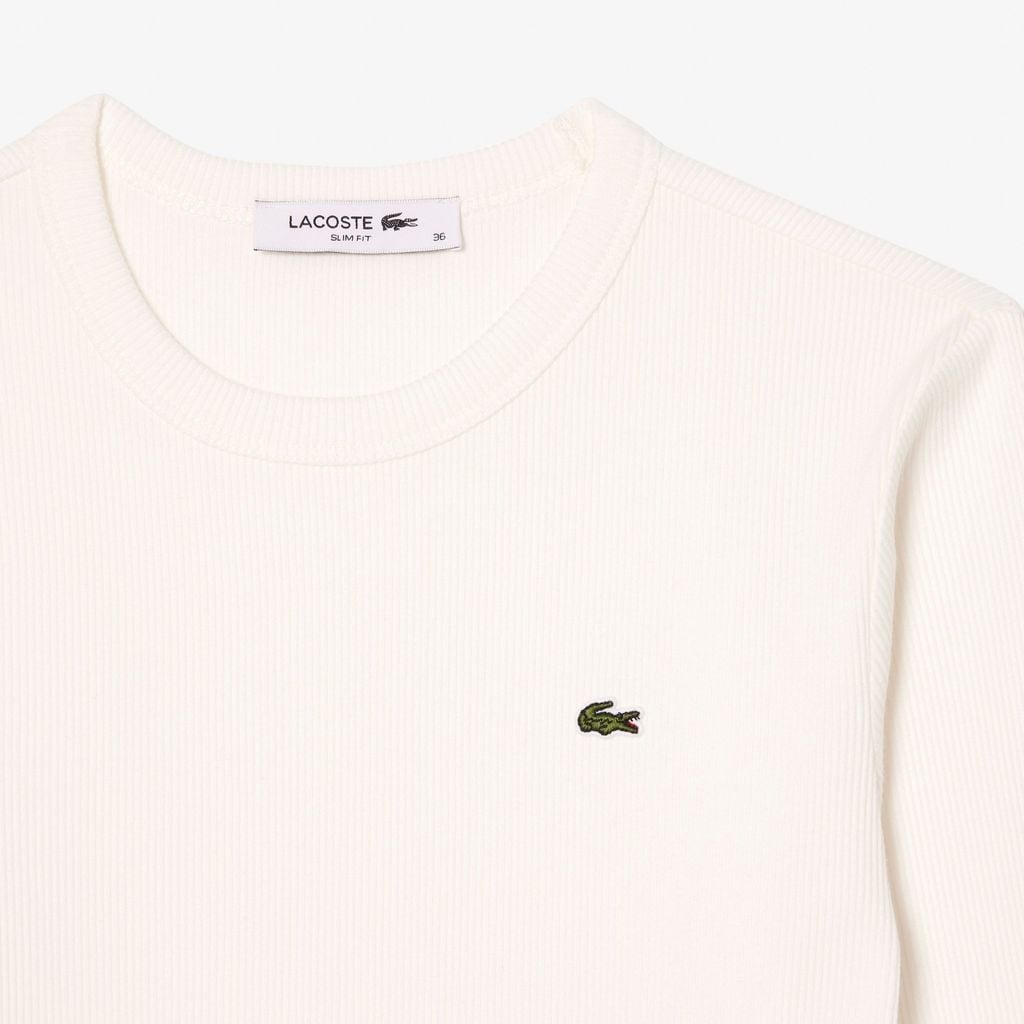 Áo Thun Lacoste Nữ Ôm Dáng Chất Liệu Cotton Gân