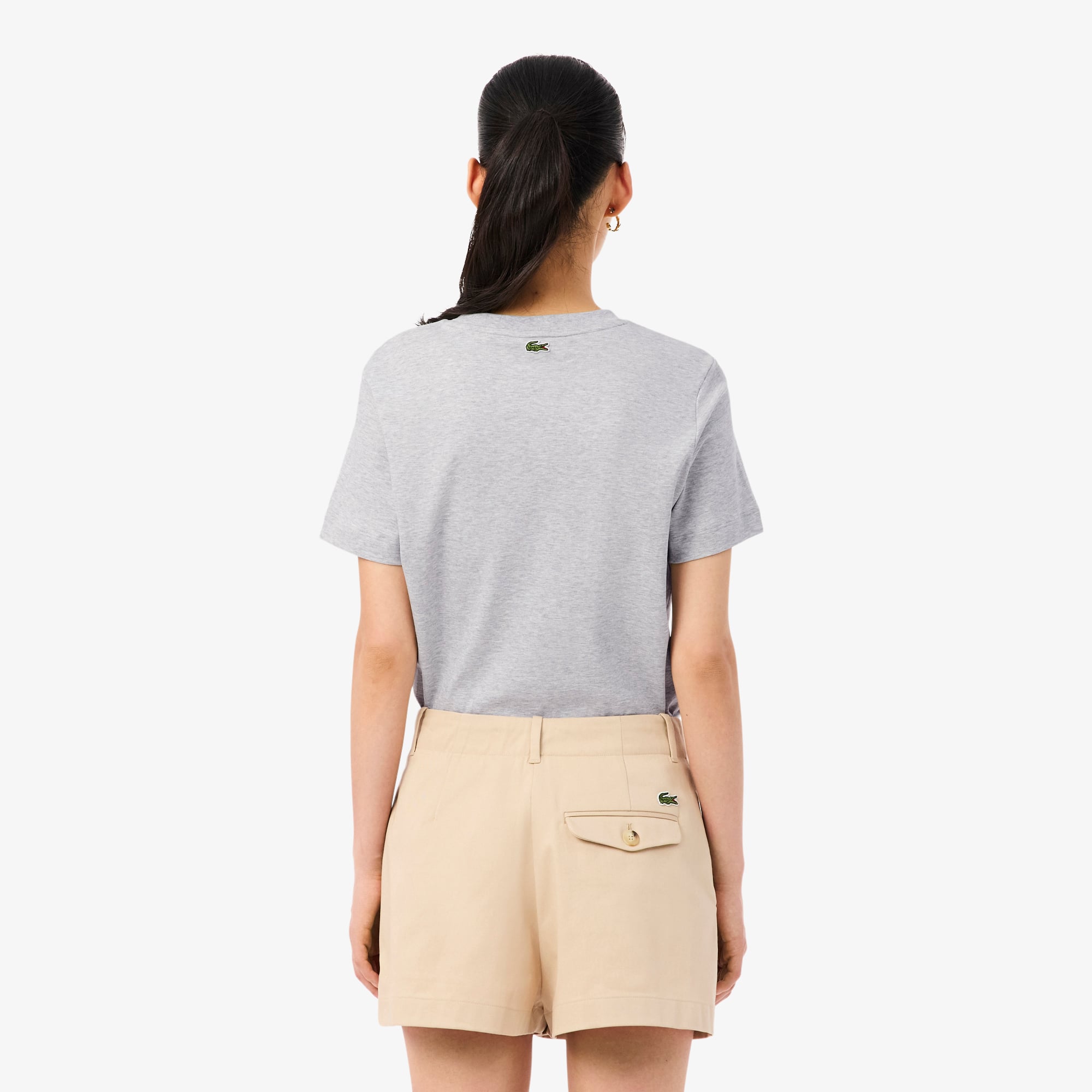 Áo Thun Tennis Lacoste Nữ Dáng Suông Họa Tiết Thêu