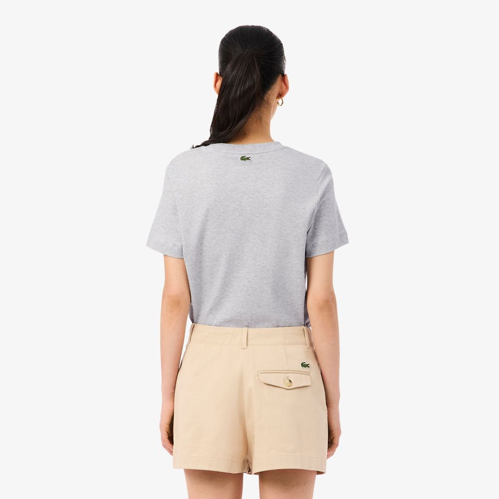 Áo Thun Tennis Lacoste Nữ Dáng Suông Họa Tiết Thêu
