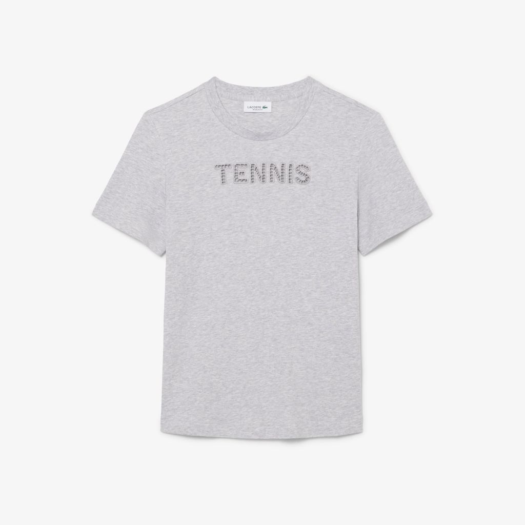 Áo Thun Tennis Lacoste Nữ Dáng Suông Họa Tiết Thêu