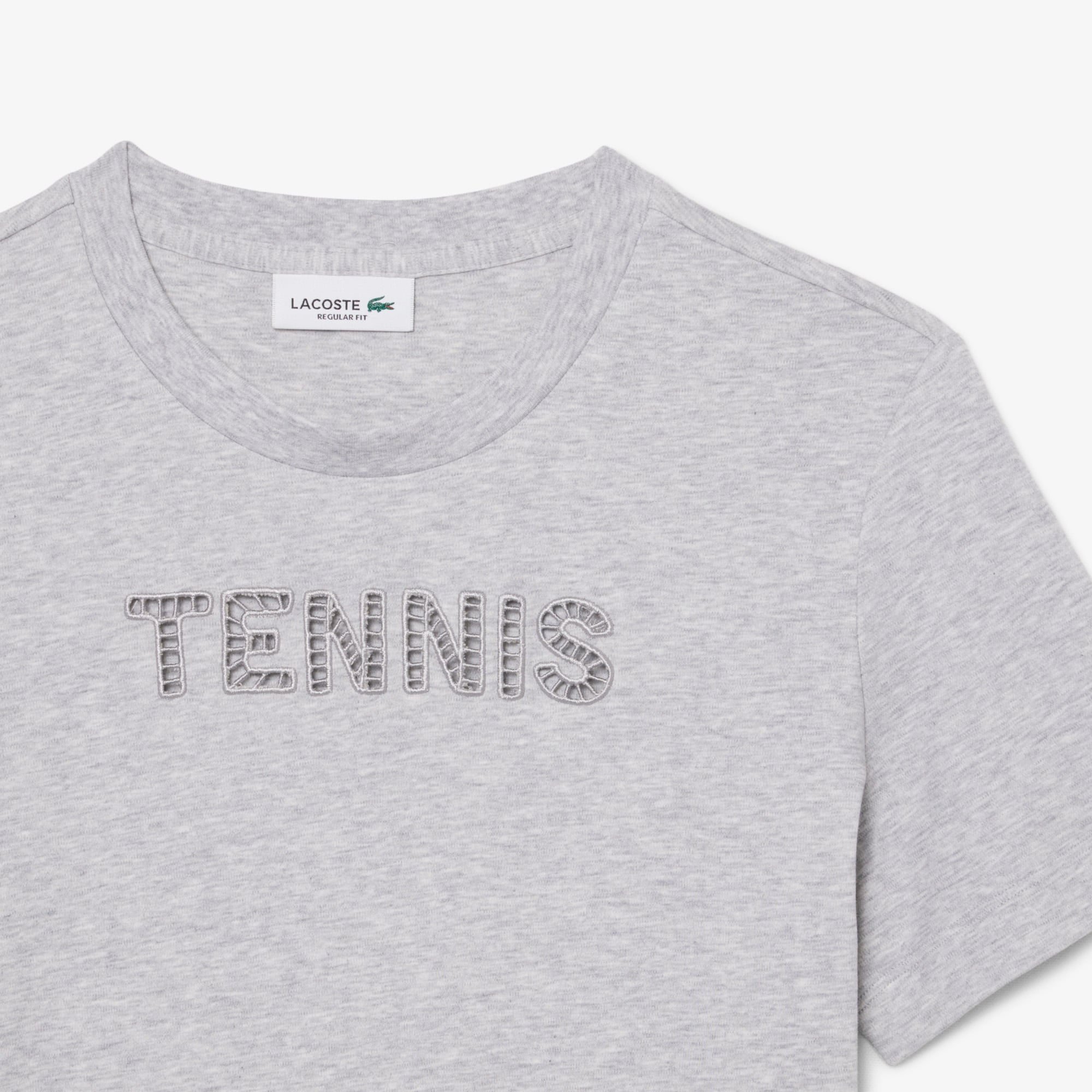 Áo Thun Tennis Lacoste Nữ Dáng Suông Họa Tiết Thêu