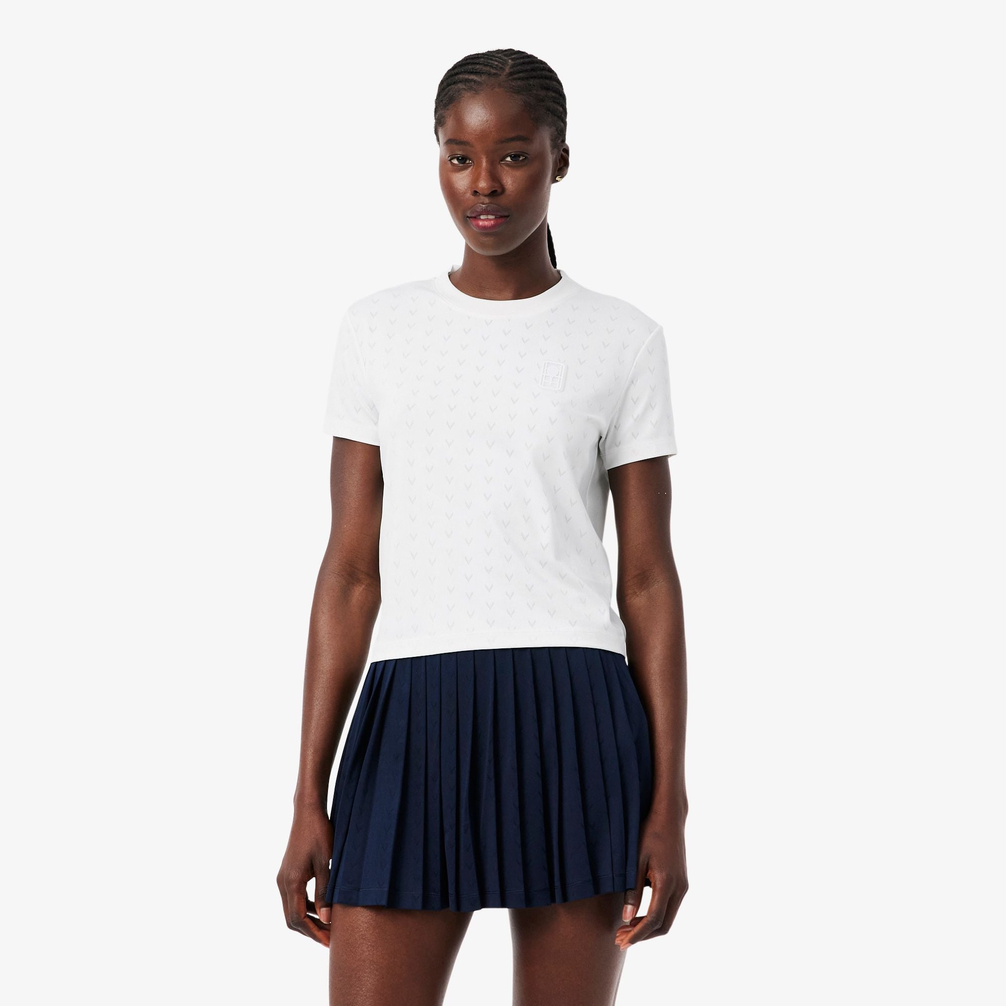 Áo Thun Tennis Lacoste Nữ Ôm Dáng Công Nghệ Thoáng Khí