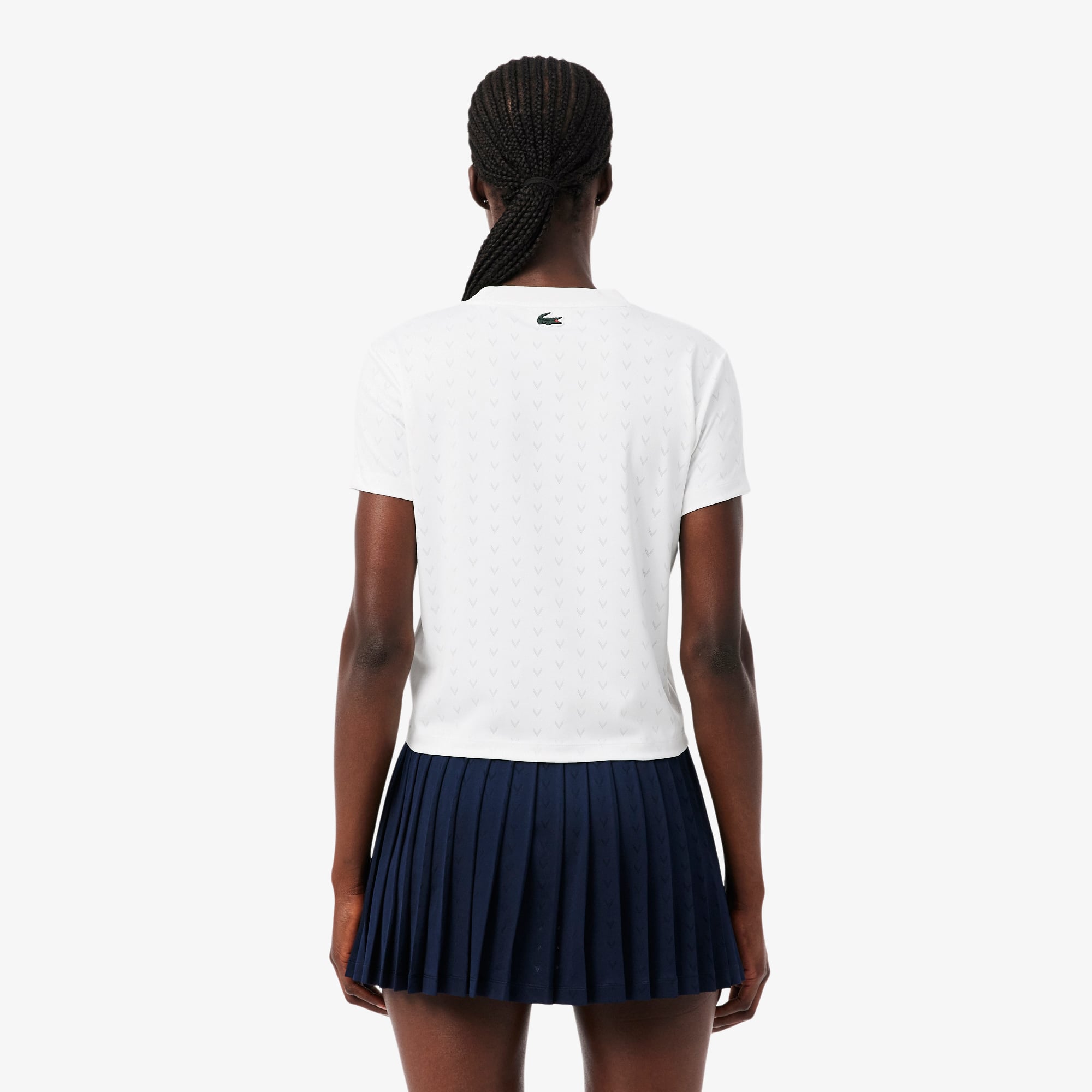 Áo Thun Tennis Lacoste Nữ Ôm Dáng Công Nghệ Thoáng Khí
