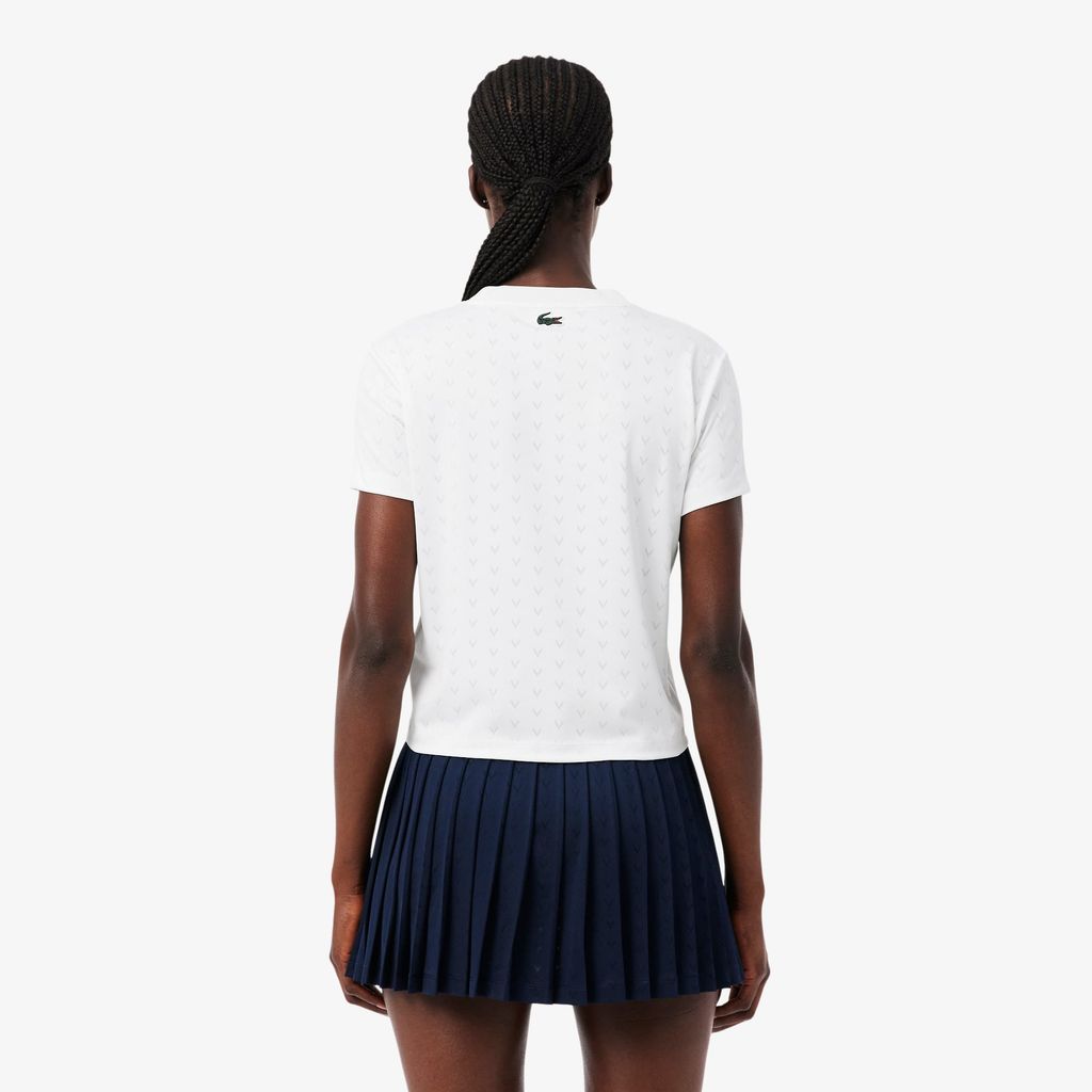 Áo Thun Tennis Lacoste Nữ Ôm Dáng Công Nghệ Thoáng Khí