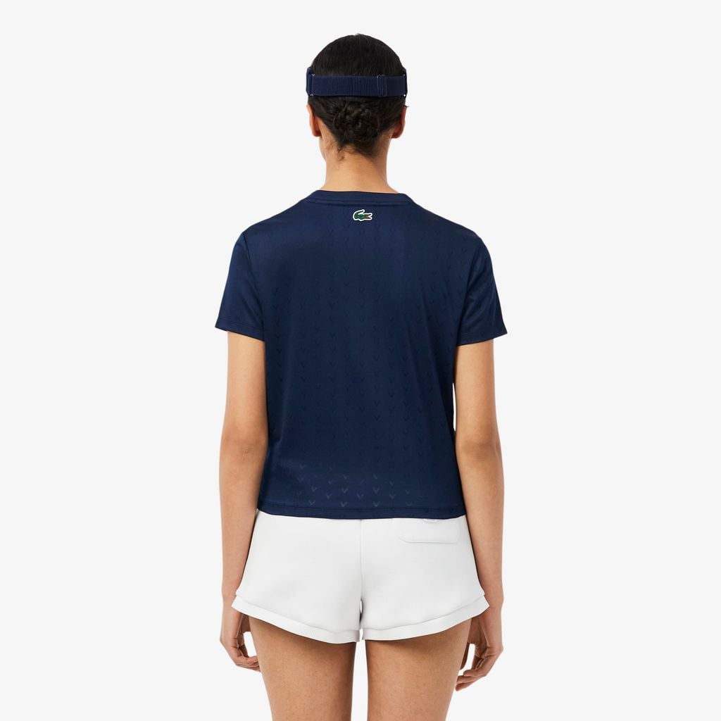 Áo Thun Tennis Lacoste Nữ Ôm Dáng Công Nghệ Thoáng Khí