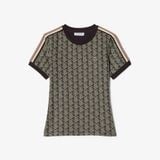 Áo Thun Lacoste Nữ Ôm Dáng Hoạt Tiết Jacquard Monogram