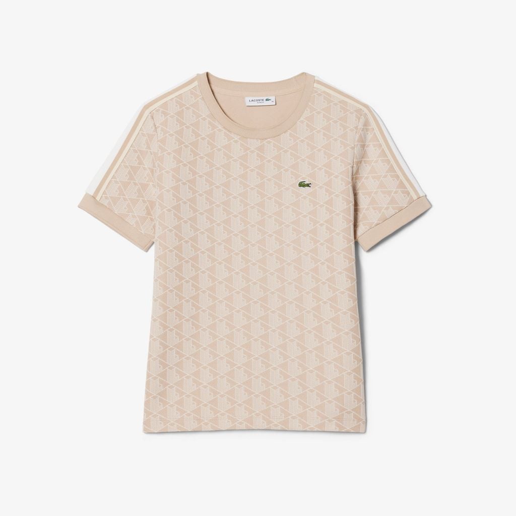 Áo Thun Lacoste Nữ Ôm Dáng Hoạt Tiết Jacquard Monogram