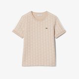 Áo Thun Lacoste Nữ Ôm Dáng Hoạt Tiết Jacquard Monogram