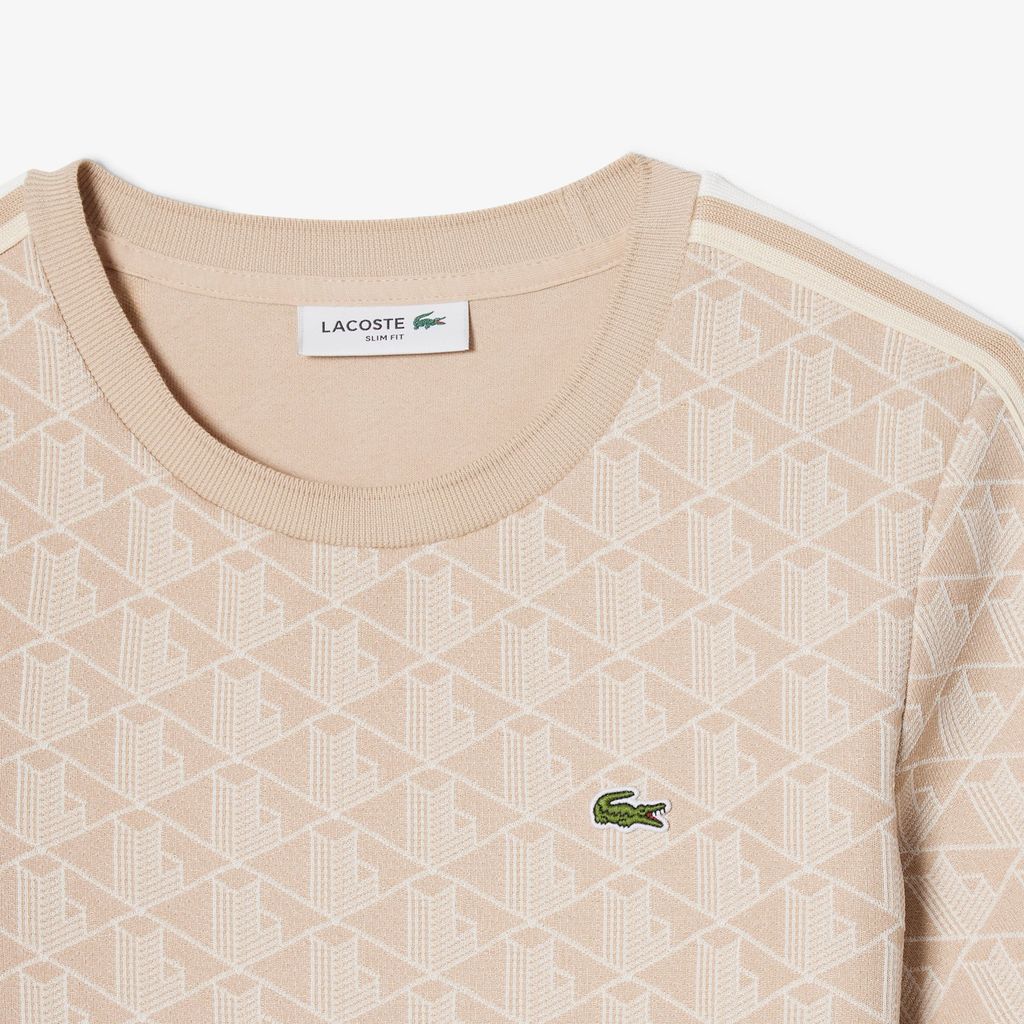 Áo Thun Lacoste Nữ Ôm Dáng Hoạt Tiết Jacquard Monogram