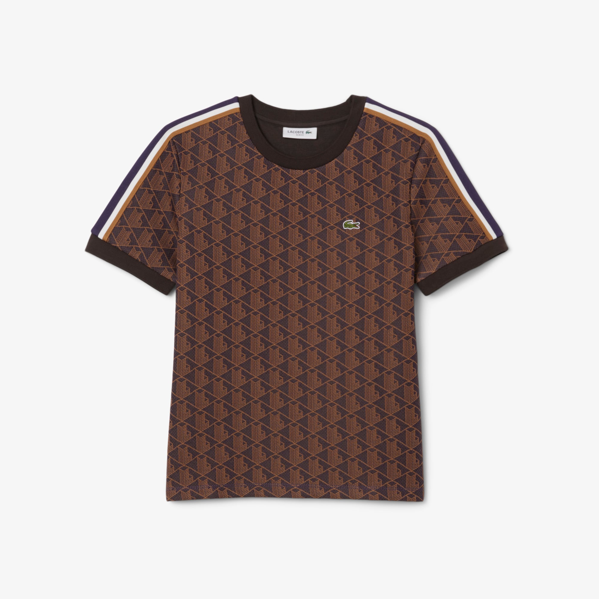 Áo Thun Lacoste Nữ Ôm Dáng Hoạt Tiết Jacquard Monogram
