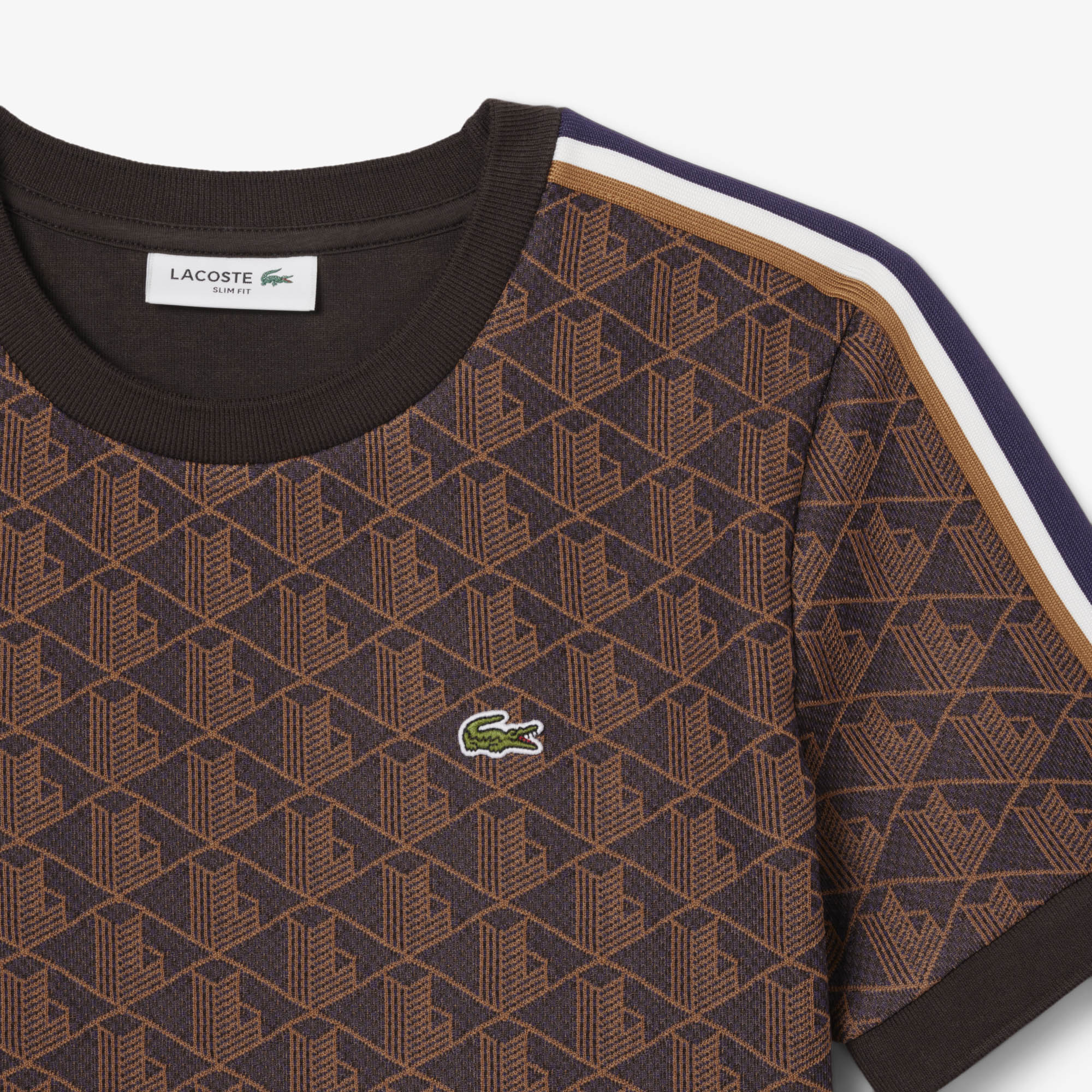 Áo Thun Lacoste Nữ Ôm Dáng Hoạt Tiết Jacquard Monogram