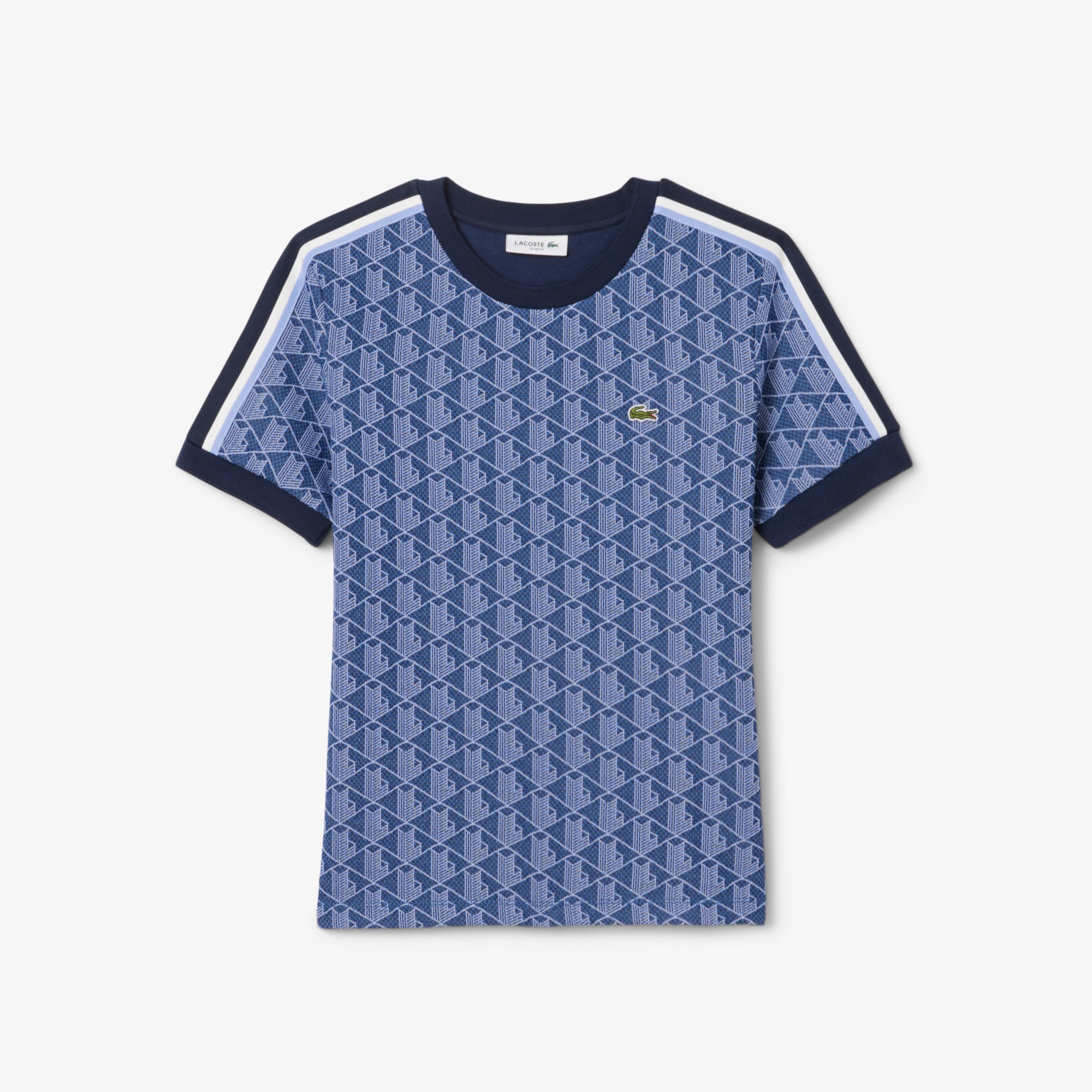 Áo Thun Lacoste Nữ Ôm Dáng Hoạt Tiết Jacquard Monogram