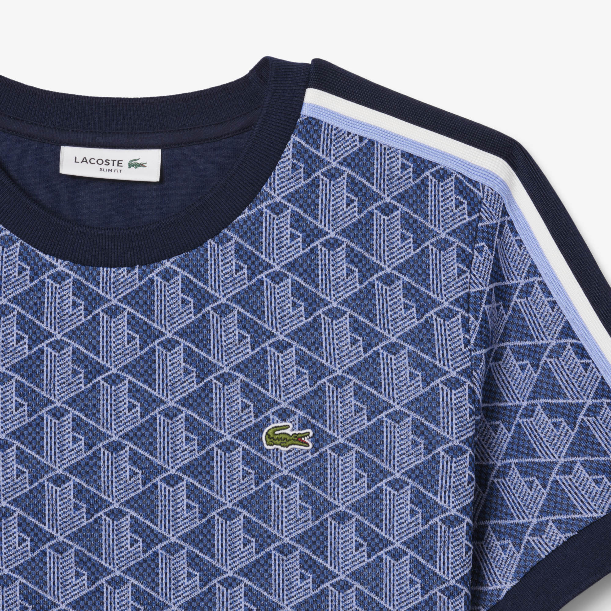 Áo Thun Lacoste Nữ Ôm Dáng Hoạt Tiết Jacquard Monogram