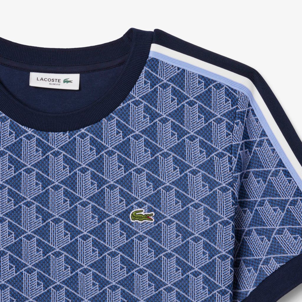 Áo Thun Lacoste Nữ Ôm Dáng Hoạt Tiết Jacquard Monogram