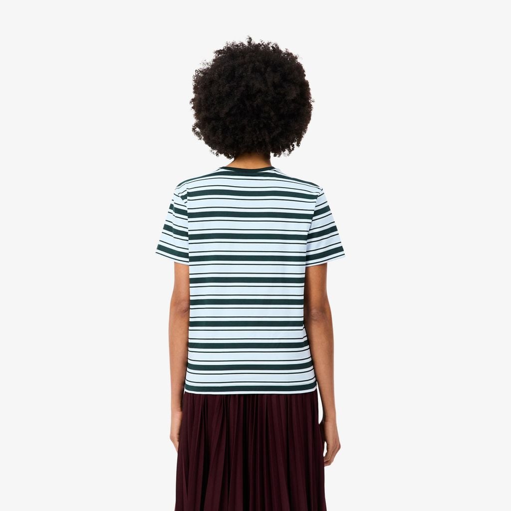 Áo Thun Lacoste Nữ Chất Liệu Thun Dệt Kim Sọc