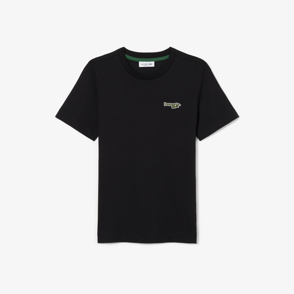Áo Thun Lacoste Nữ Dáng Suông Chất Liệu Cotton Có Phù Hiệu