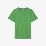 Áo Thun Lacoste Nữ Dáng Suông Chất Liệu Cotton Có Phù Hiệu