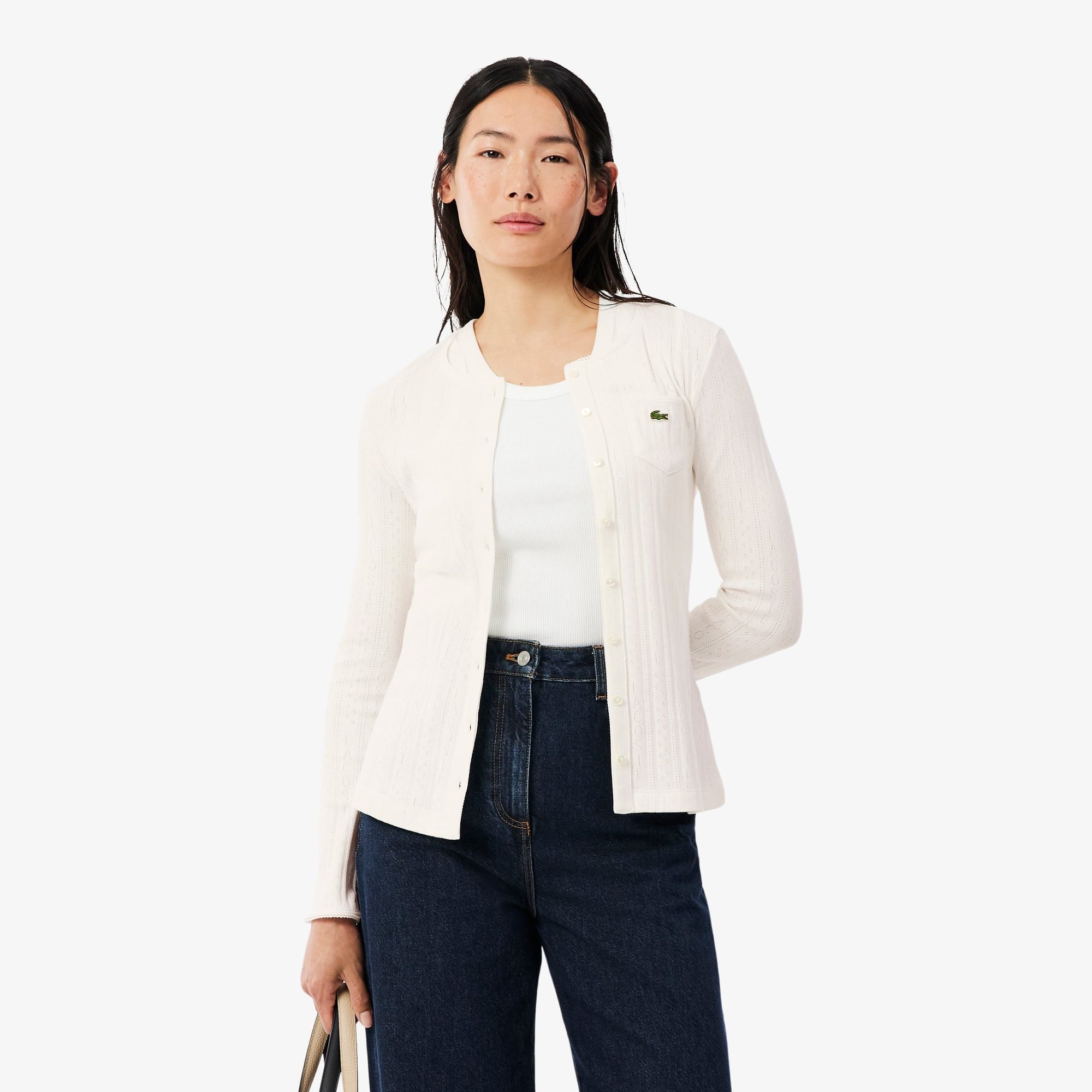 Áo Thun Lacoste Nữ Ôm Dáng Chất Liệu Cotton