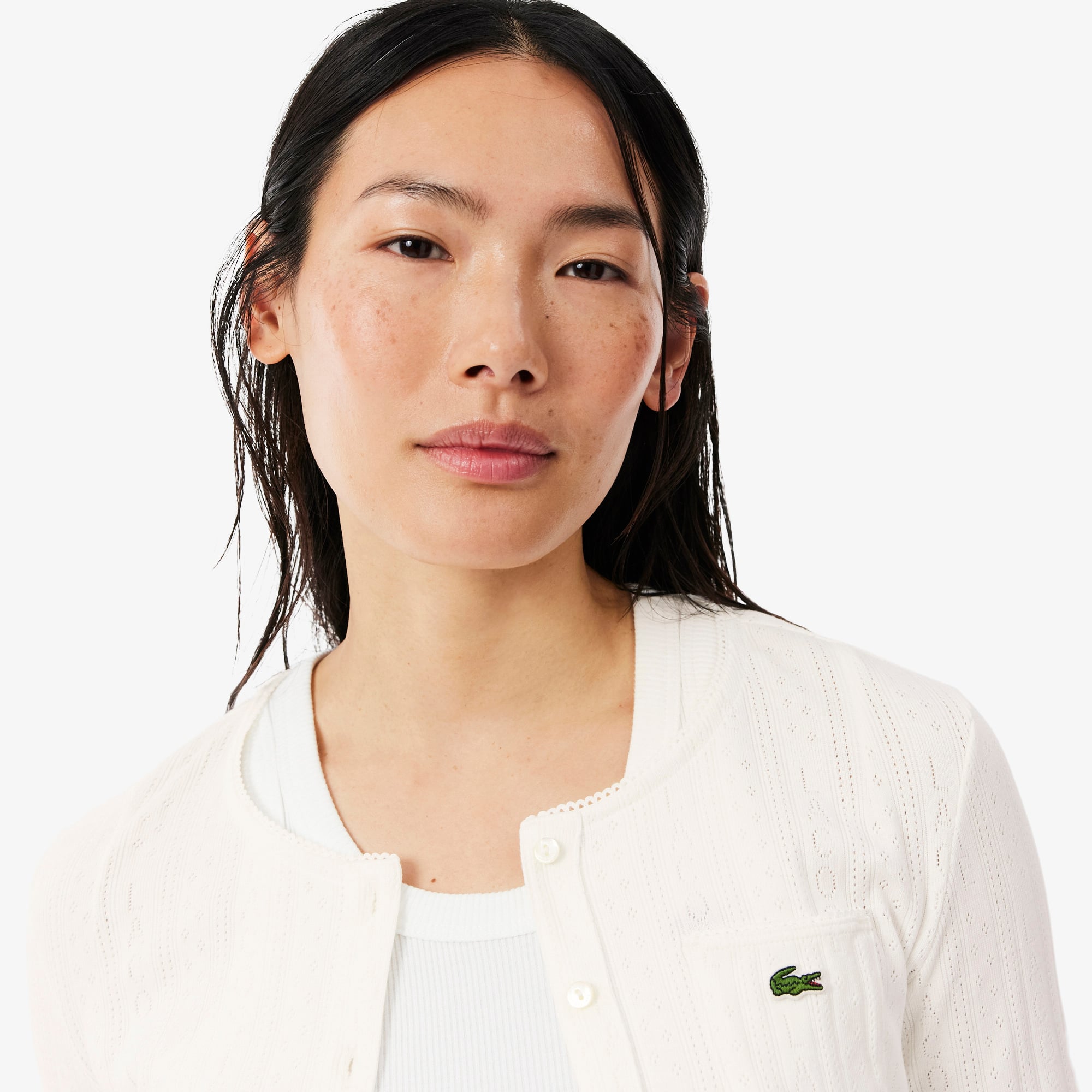 Áo Thun Lacoste Nữ Ôm Dáng Chất Liệu Cotton