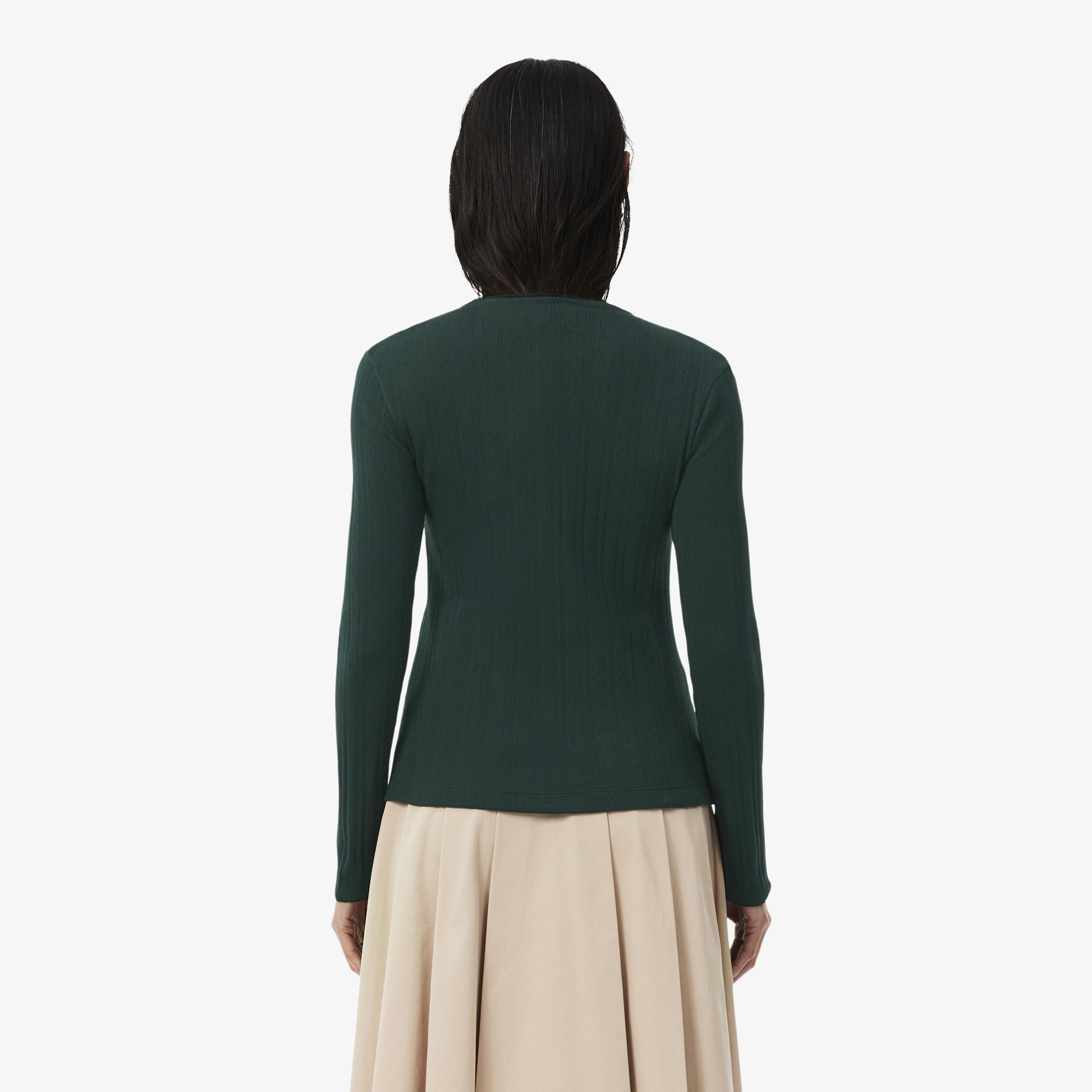 Áo Thun Lacoste Nữ Ôm Dáng Chất Liệu Cotton